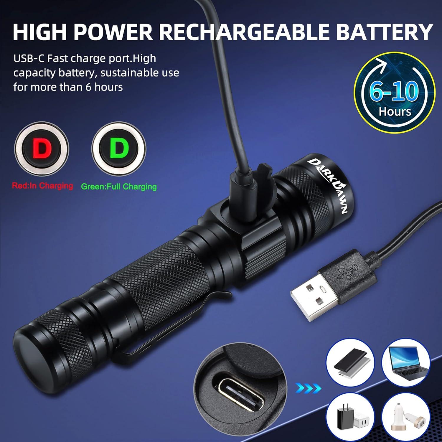 Linterna UV 395nm DARKDAWN Recargable USB - Paquete de 2