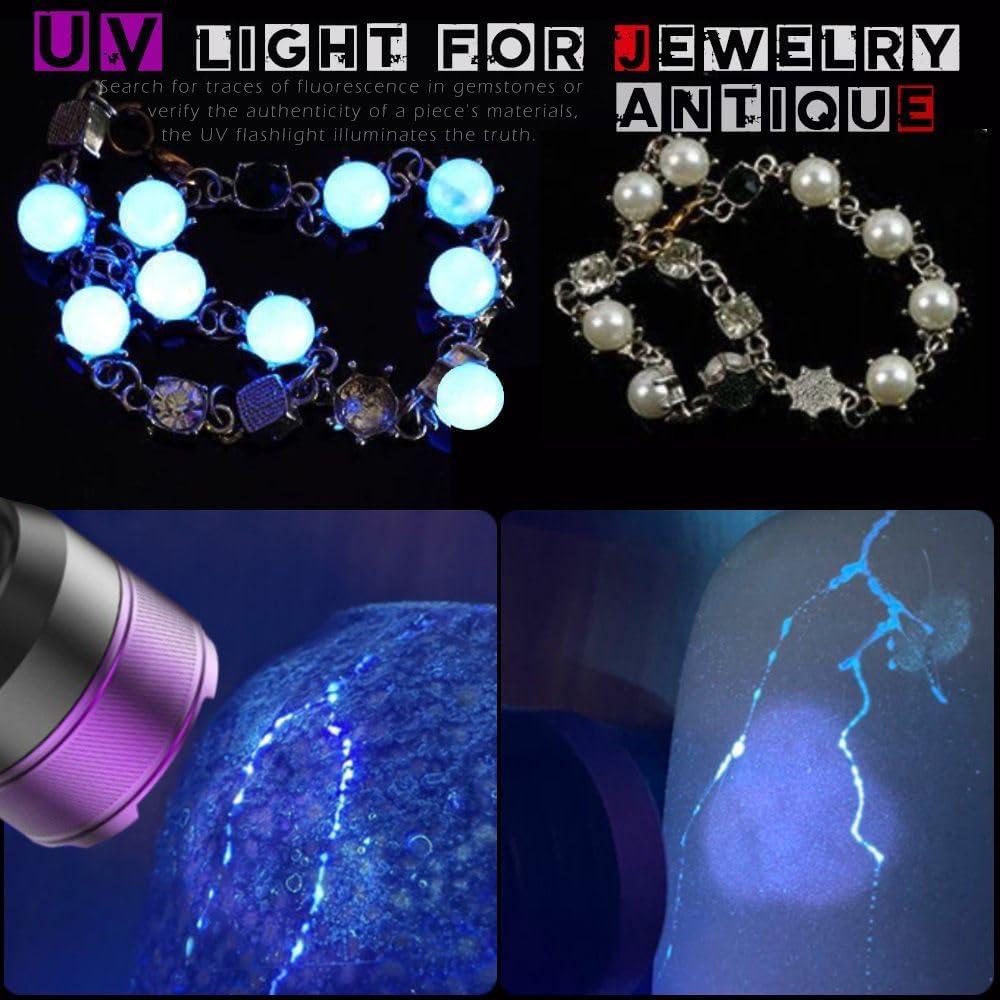 Linterna UV 365NM LBJD Blacklight, Alta Potencia, 15.5cm