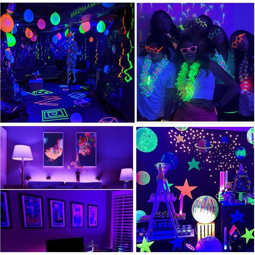 Paquete de 2 Bombillas LED Blacklight RYVOSTH PAR20 12W UVA