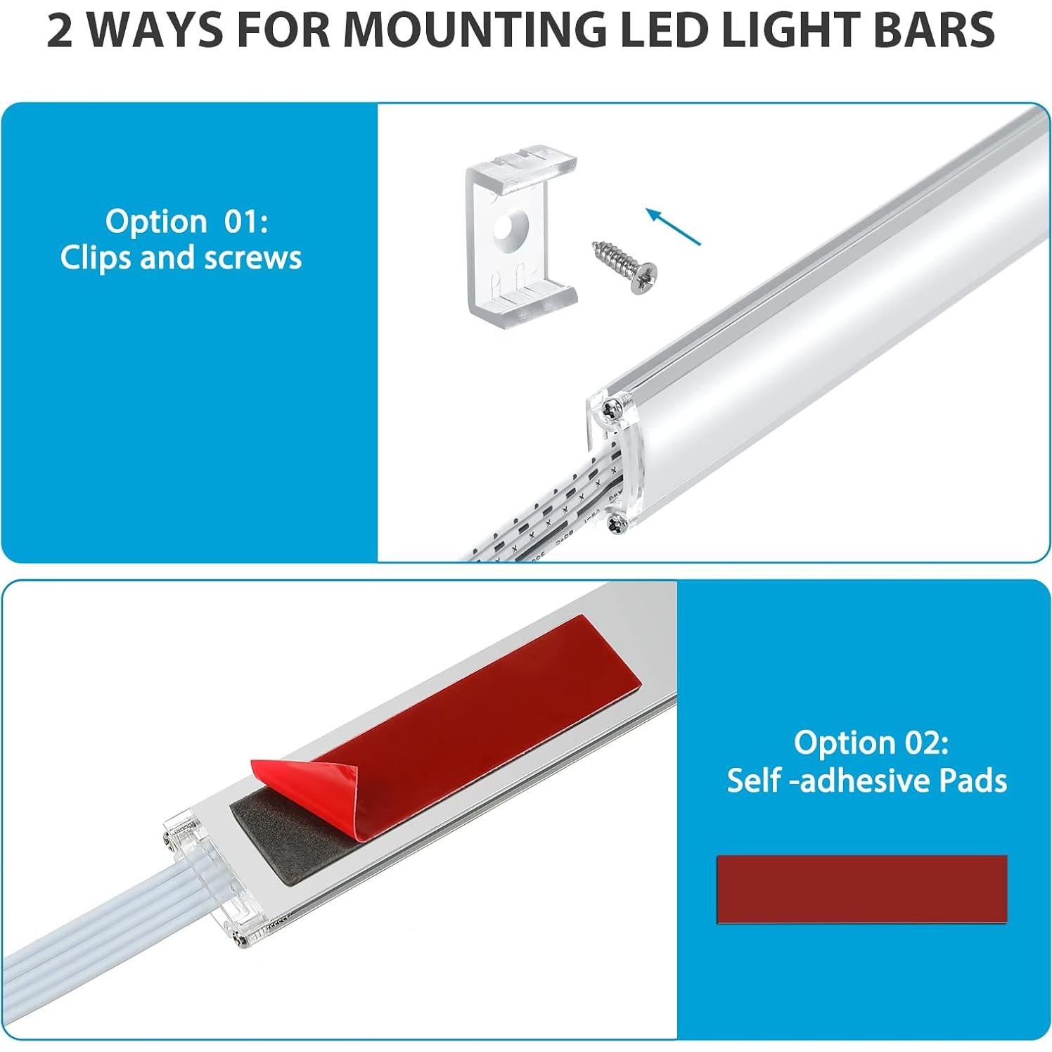 Kit de luces LED bajo gabinete Litever RGB + 5000K regulable