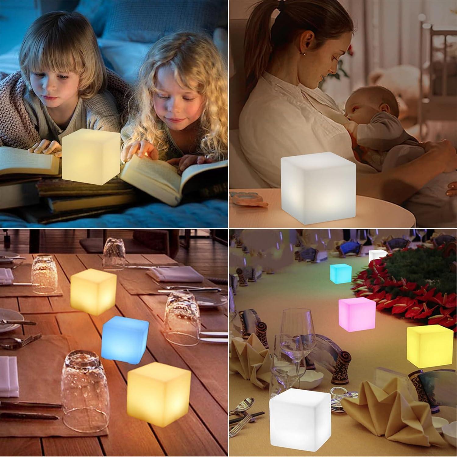 Luz LED Cubo 12.7cm RKDTX con Control Remoto, 16 Colores