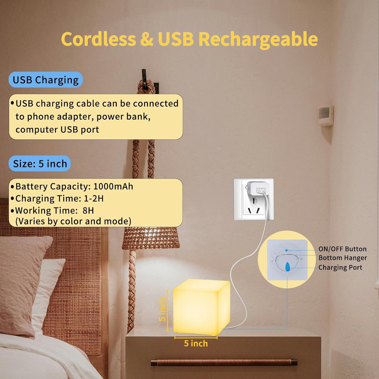 Luz LED Cubo 12.7cm RKDTX con Control Remoto, 16 Colores