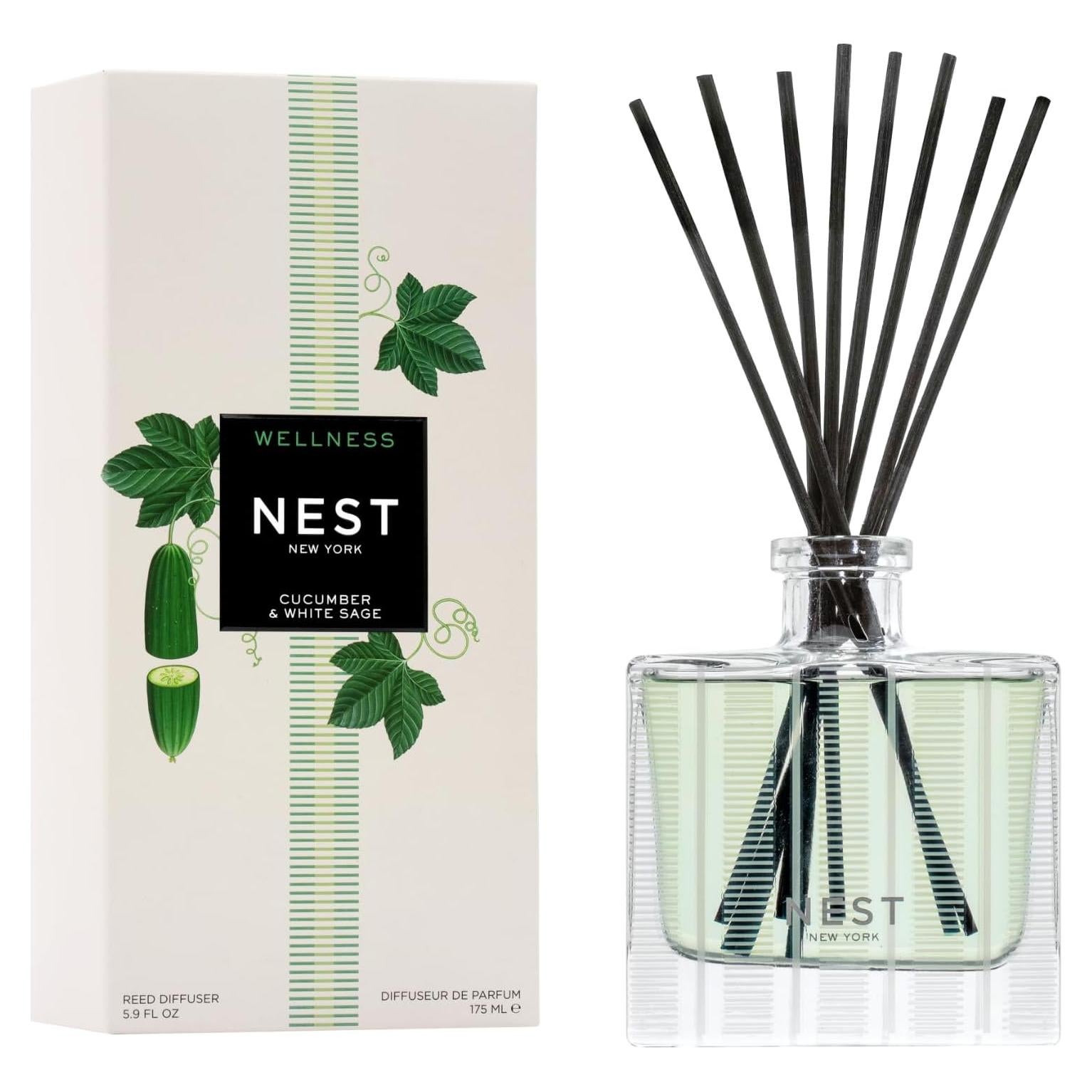 Difusor de cañas NEST New York Pepino y Salvia Blanca 175 ml