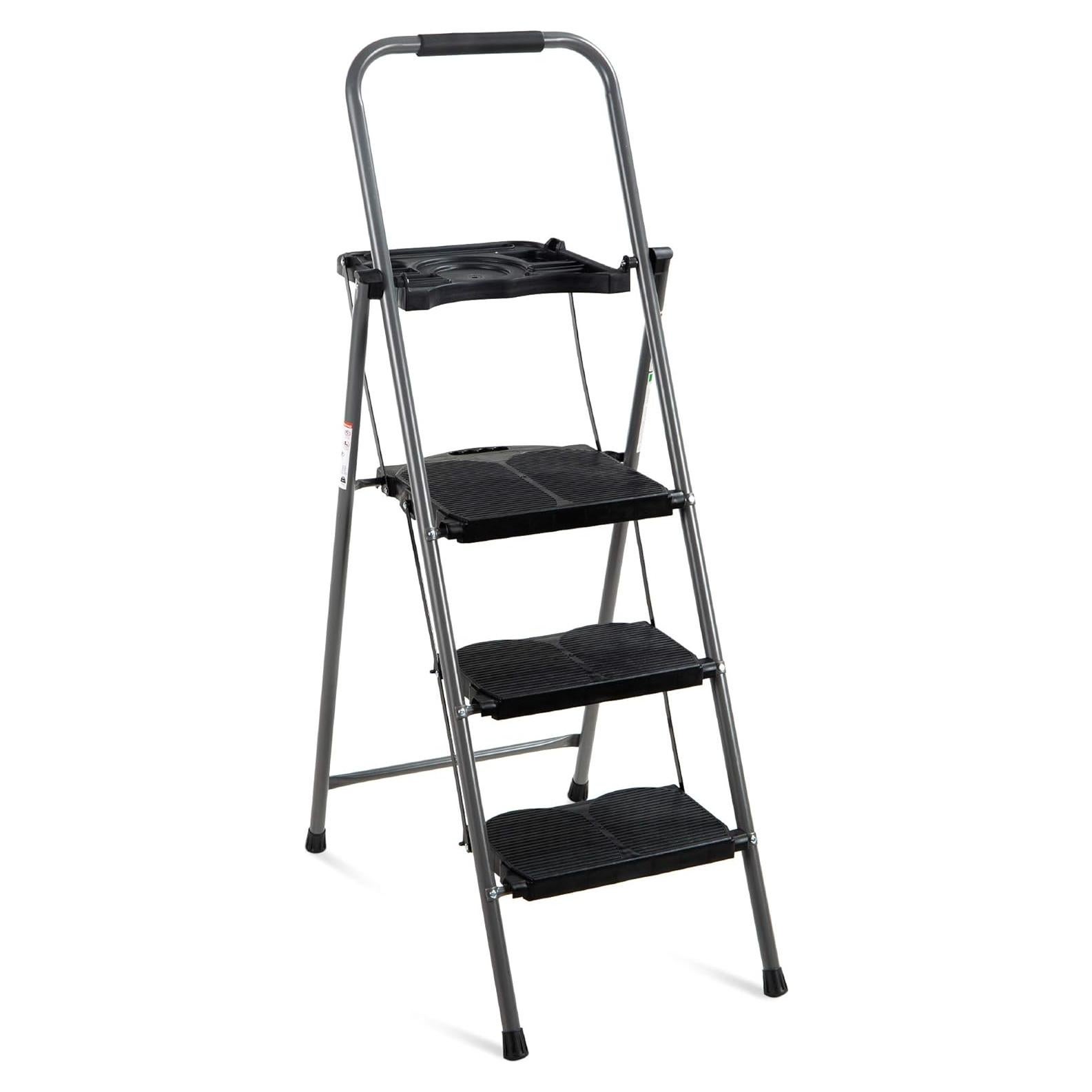 Escalera Plegable 3 Pasos Mejor Opción 132 cm Antideslizante
