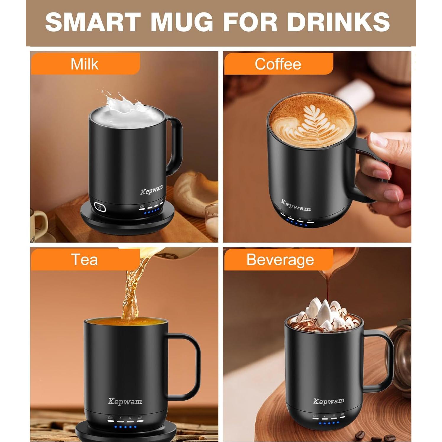 Taza de café autocalentable Kepwam 16oz - Control por APP