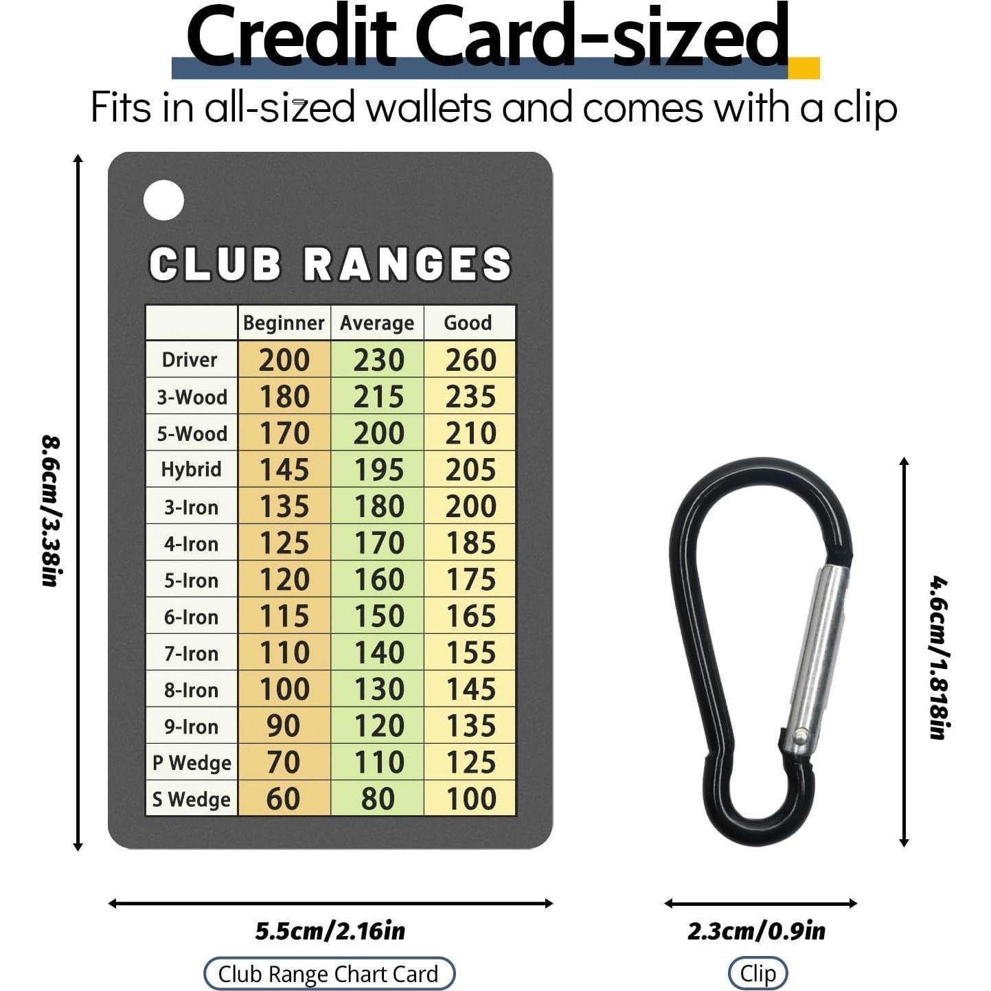 Tarjeta de Distancia de Golf Jemzio Resistente y Práctica