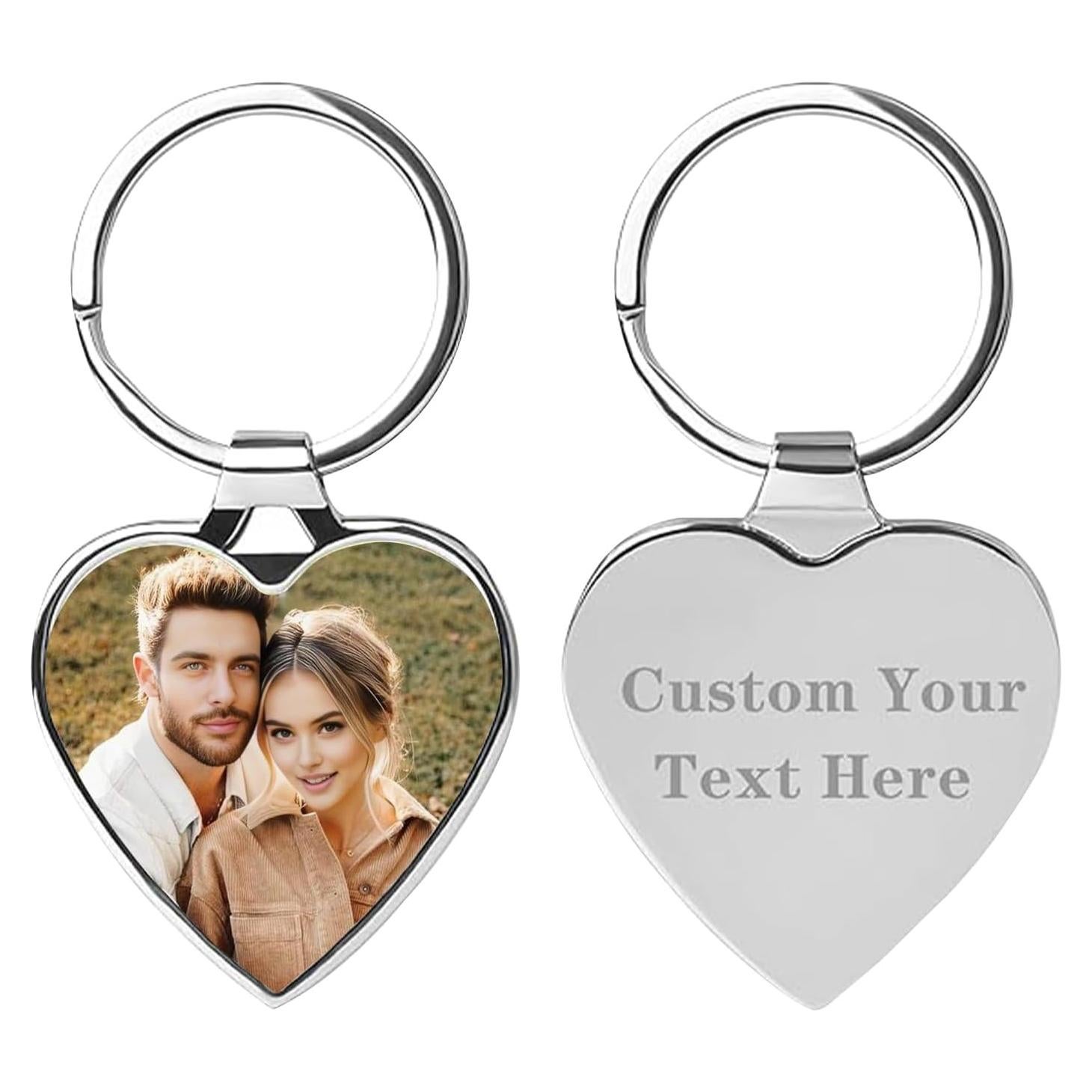 Llave Personalizada con Foto Acero Inoxidable Corazón
