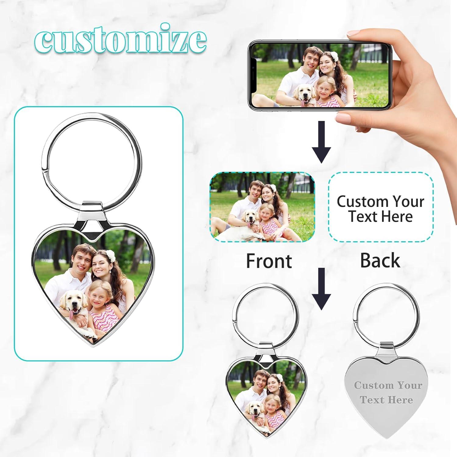 Llave Personalizada con Foto Acero Inoxidable Corazón