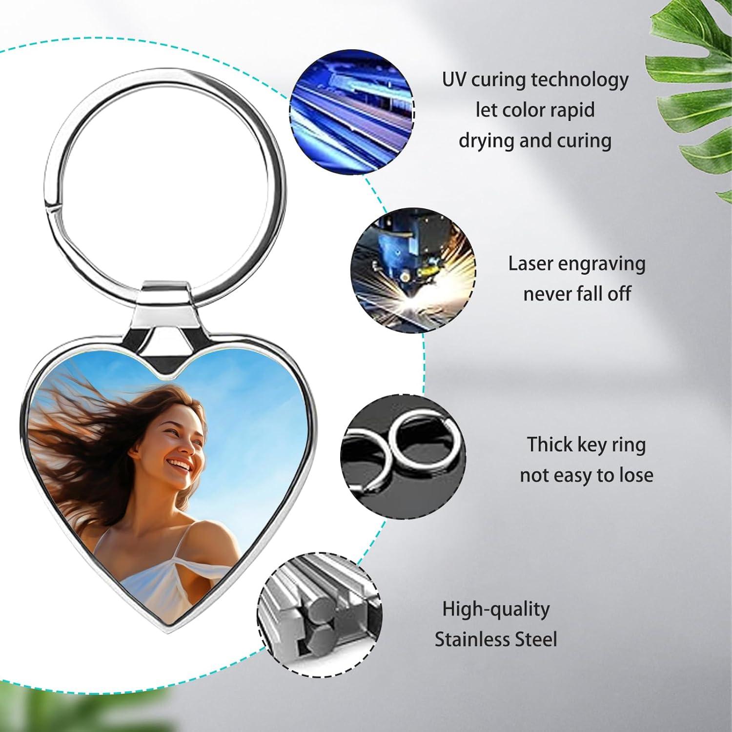 Llave Personalizada con Foto Acero Inoxidable Corazón