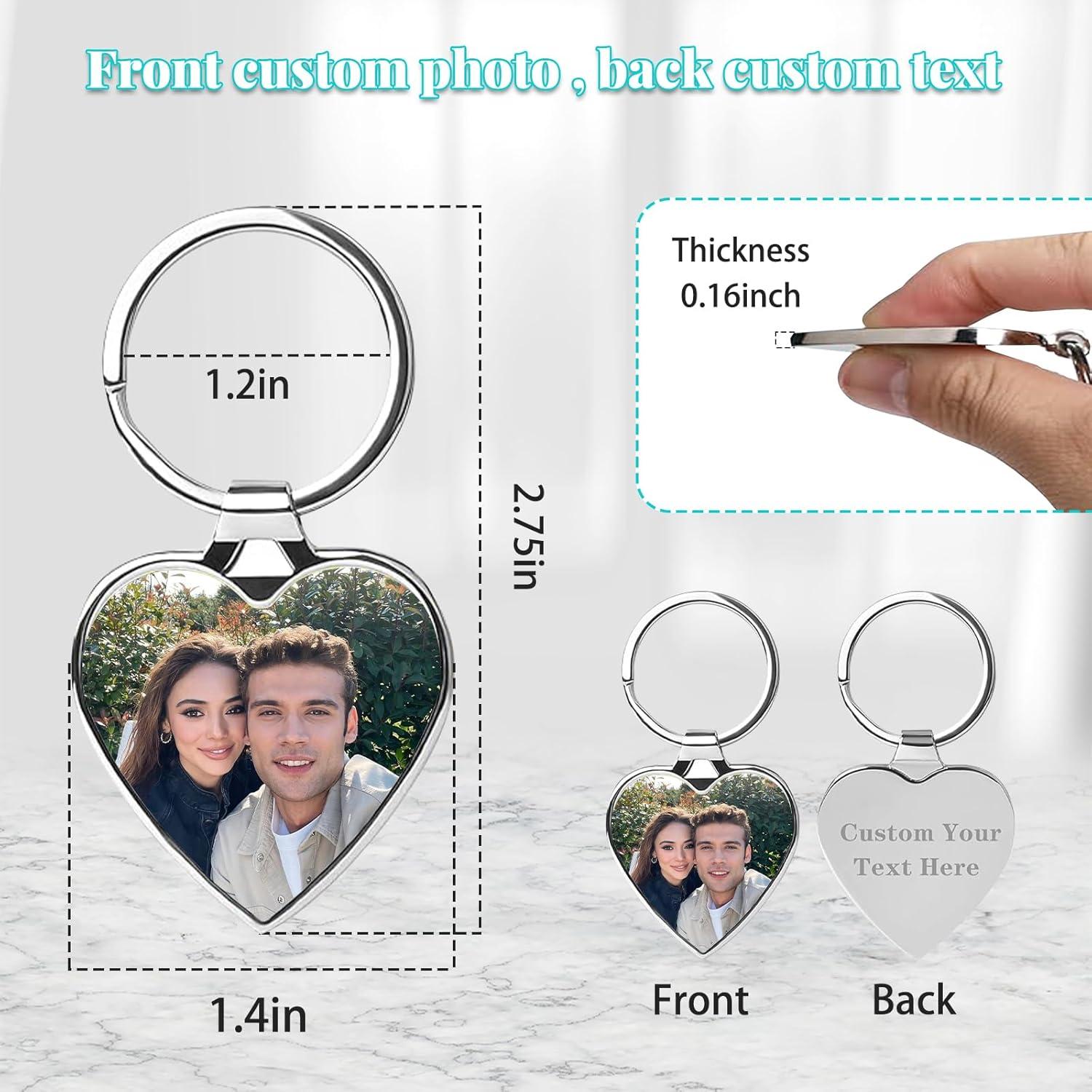 Llave Personalizada con Foto Acero Inoxidable Corazón
