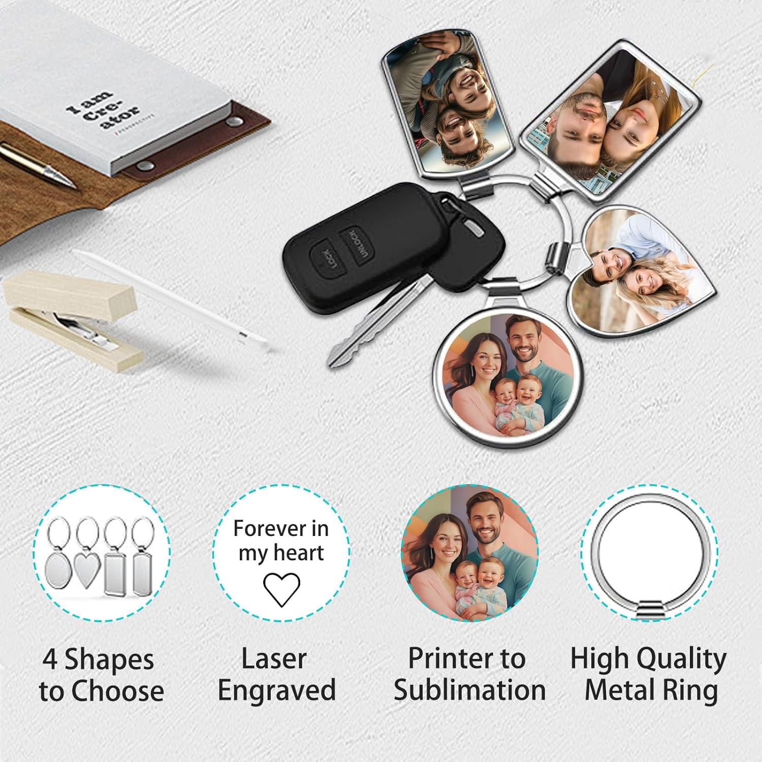 Llave Personalizada con Foto Acero Inoxidable Corazón