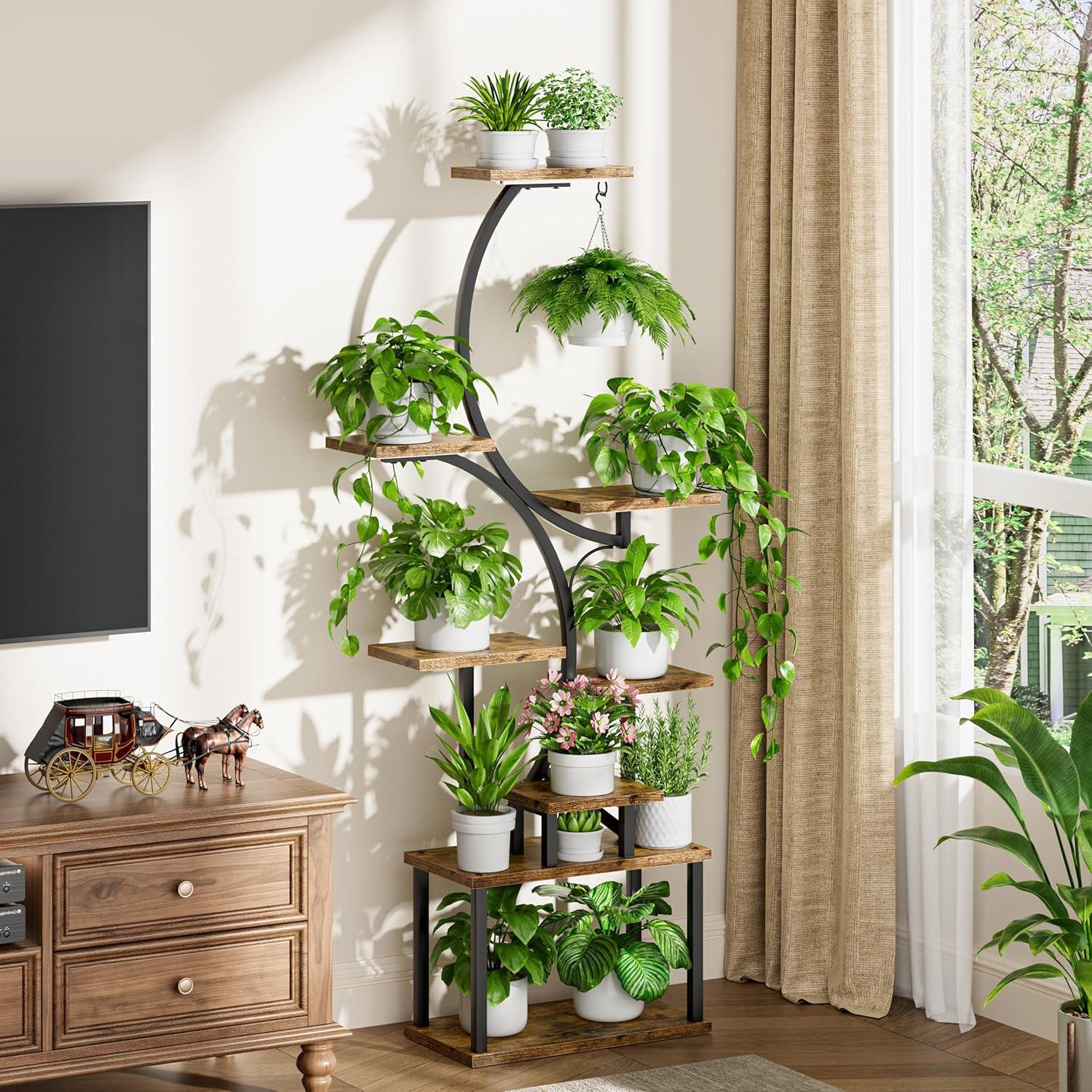 Soporte de Plantas Interior Bacekoll 158 cm con Luz de Crecimiento