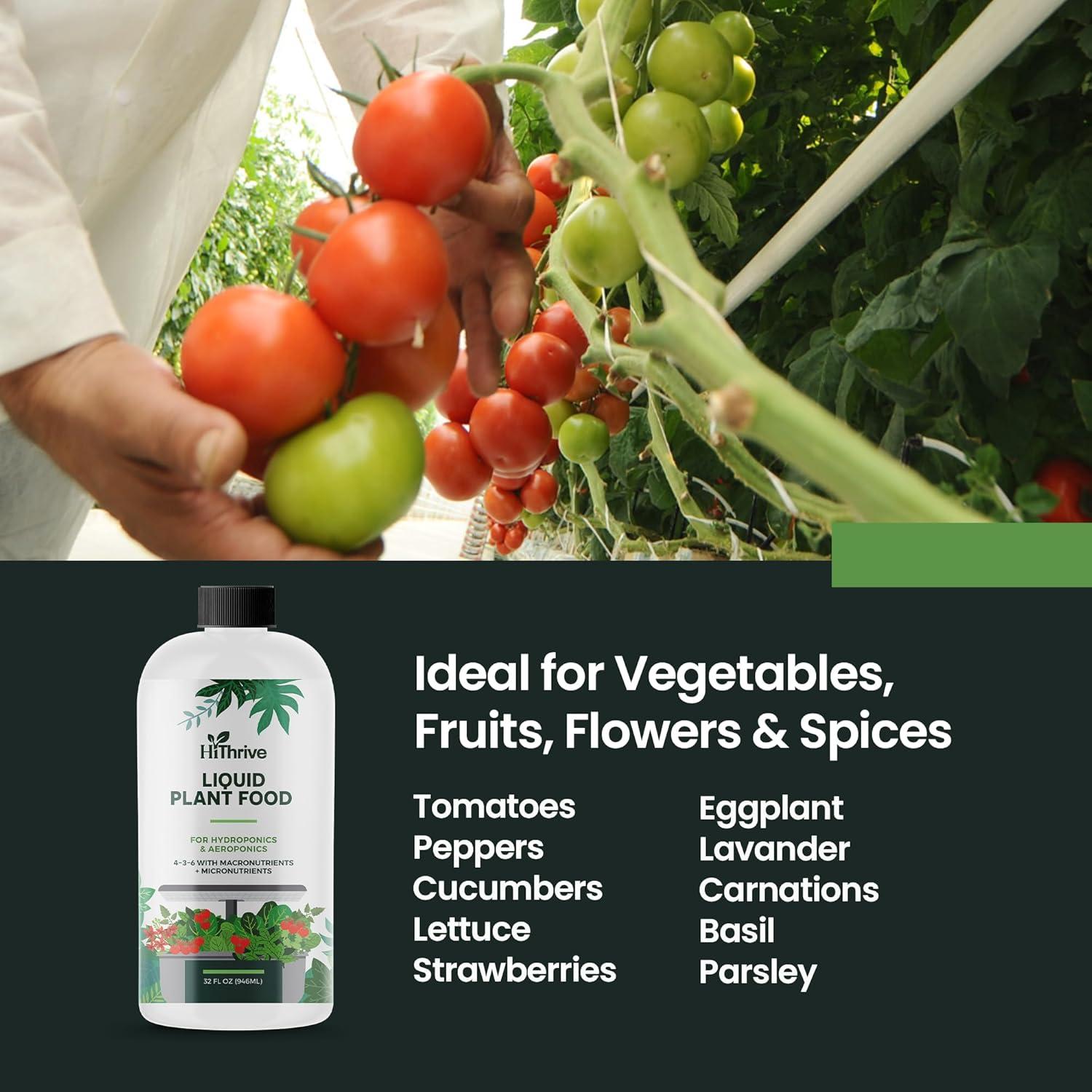 Fertilizante Líquido Hidropónico HiThrive 32 oz - 96 Aplicaciones