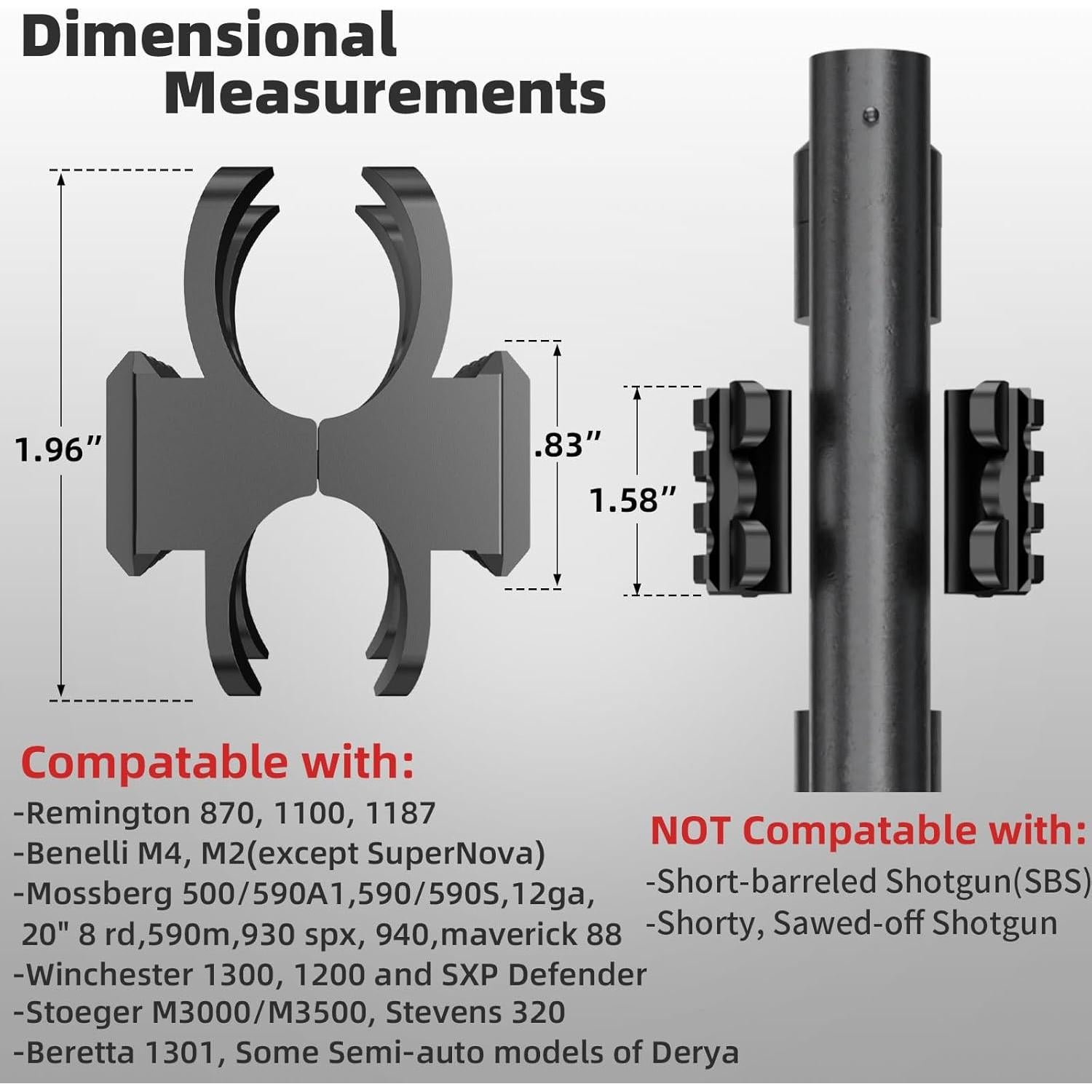 Soporte de Montaje para Barril de Escopeta Táctica Miaozhun con Gancho QD y Riel Picatinny