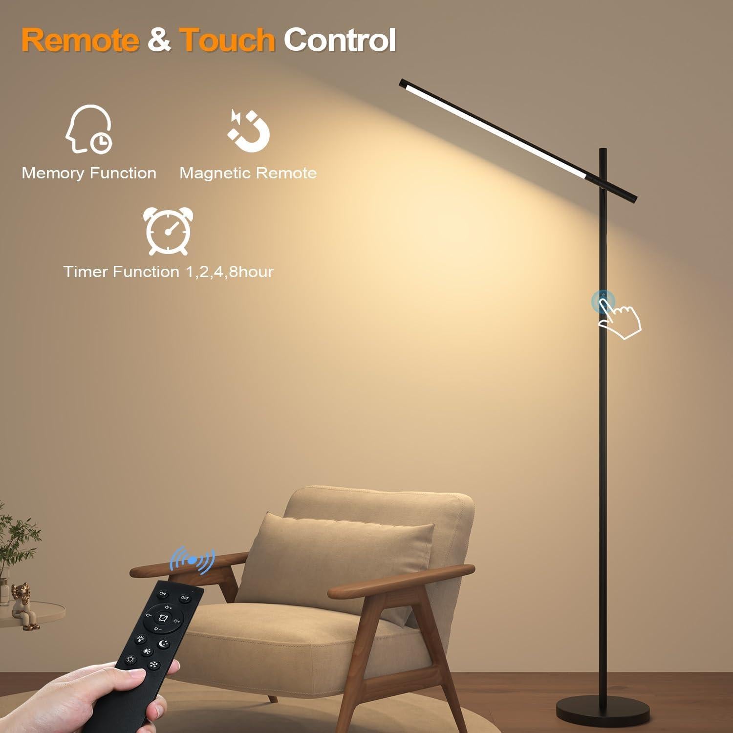 Lámpara de Pie LED Nintiue 170 cm Regulable 1800LM Control Remoto