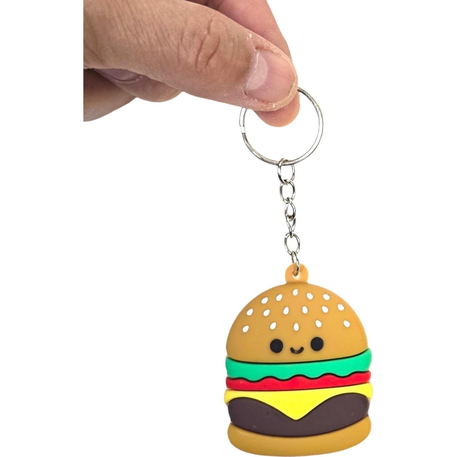 Llaveros Miniatura de Comida Rápida - Paquete de 6 Goma