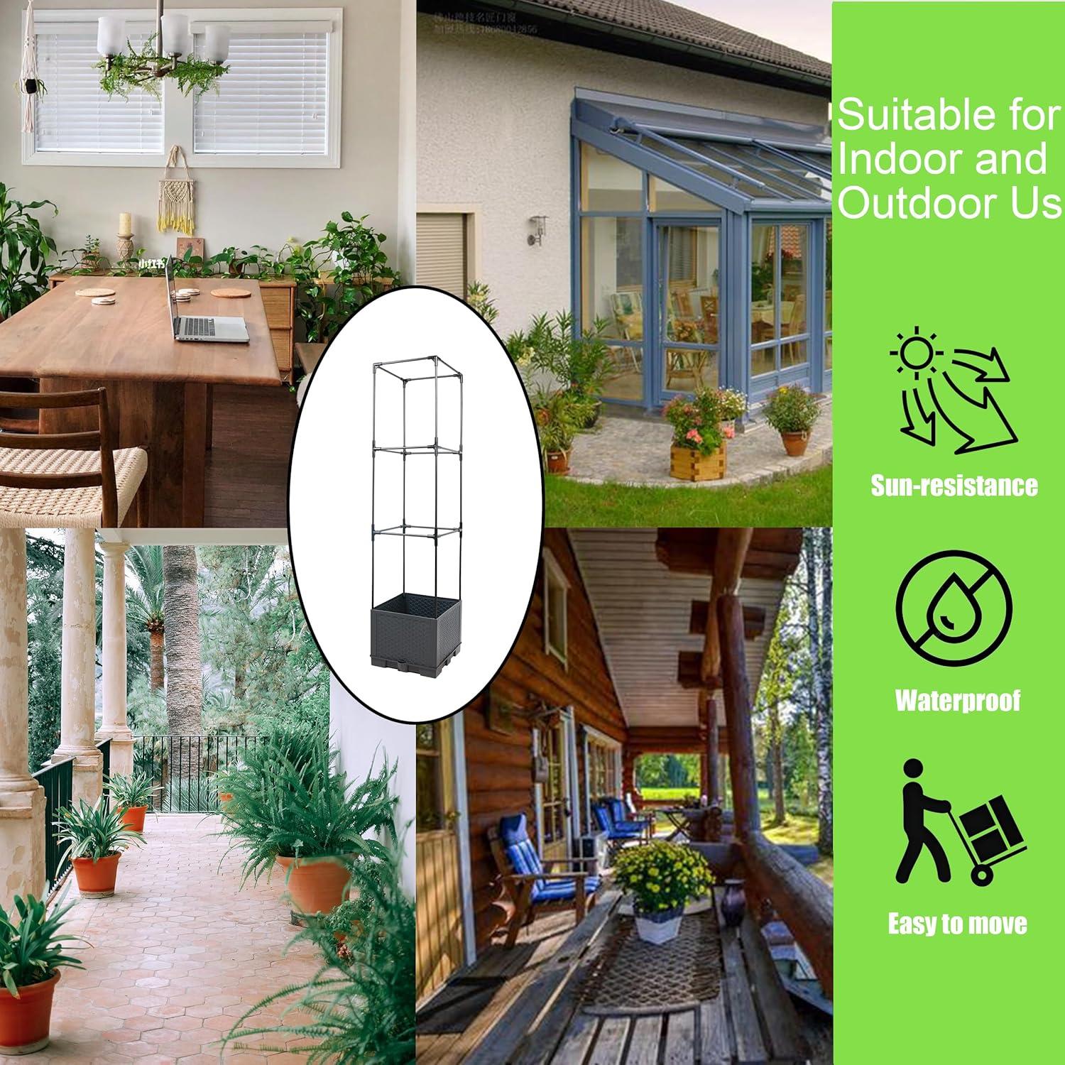 Jardinera Elevada Sunnyglade con Trellis 111.76 cm 2 Pcs