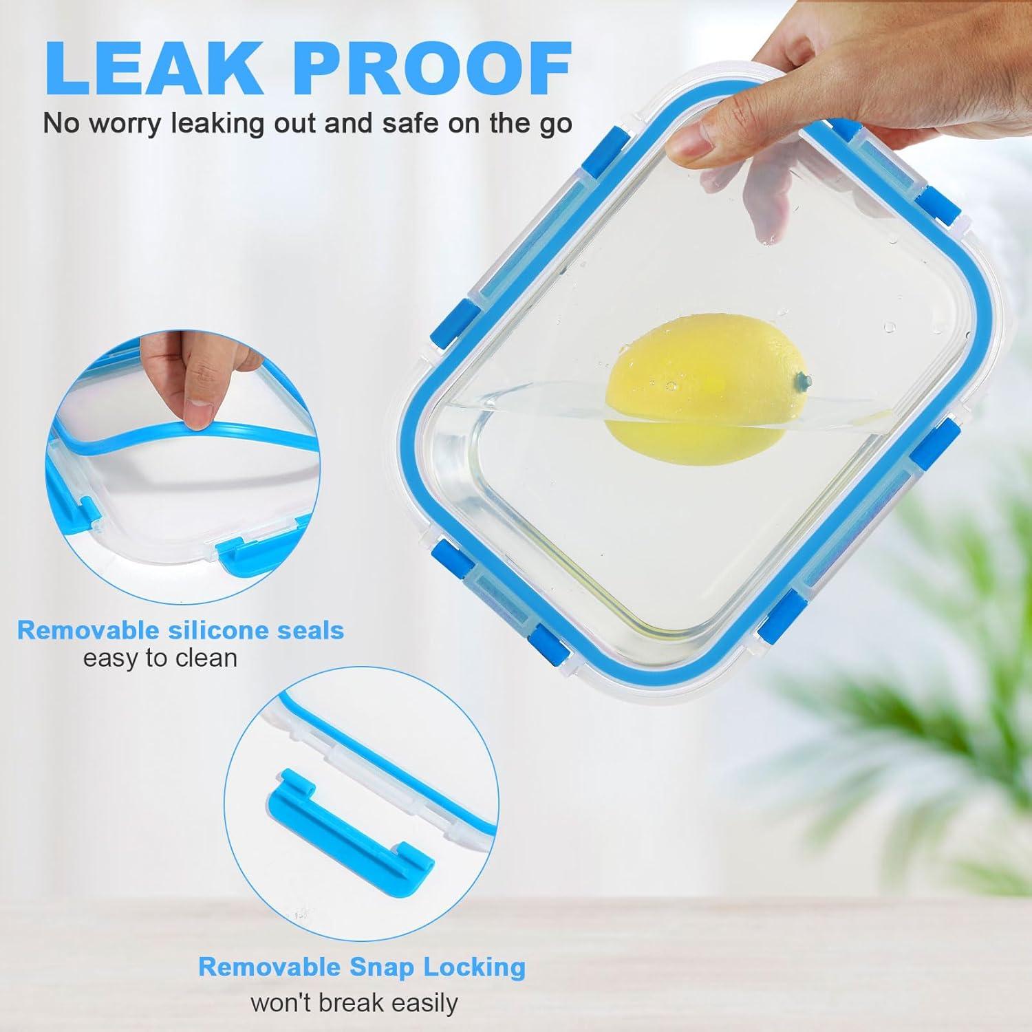 Set de 30 Contenedores de Vidrio KOMUEE con Tapas Herméticas