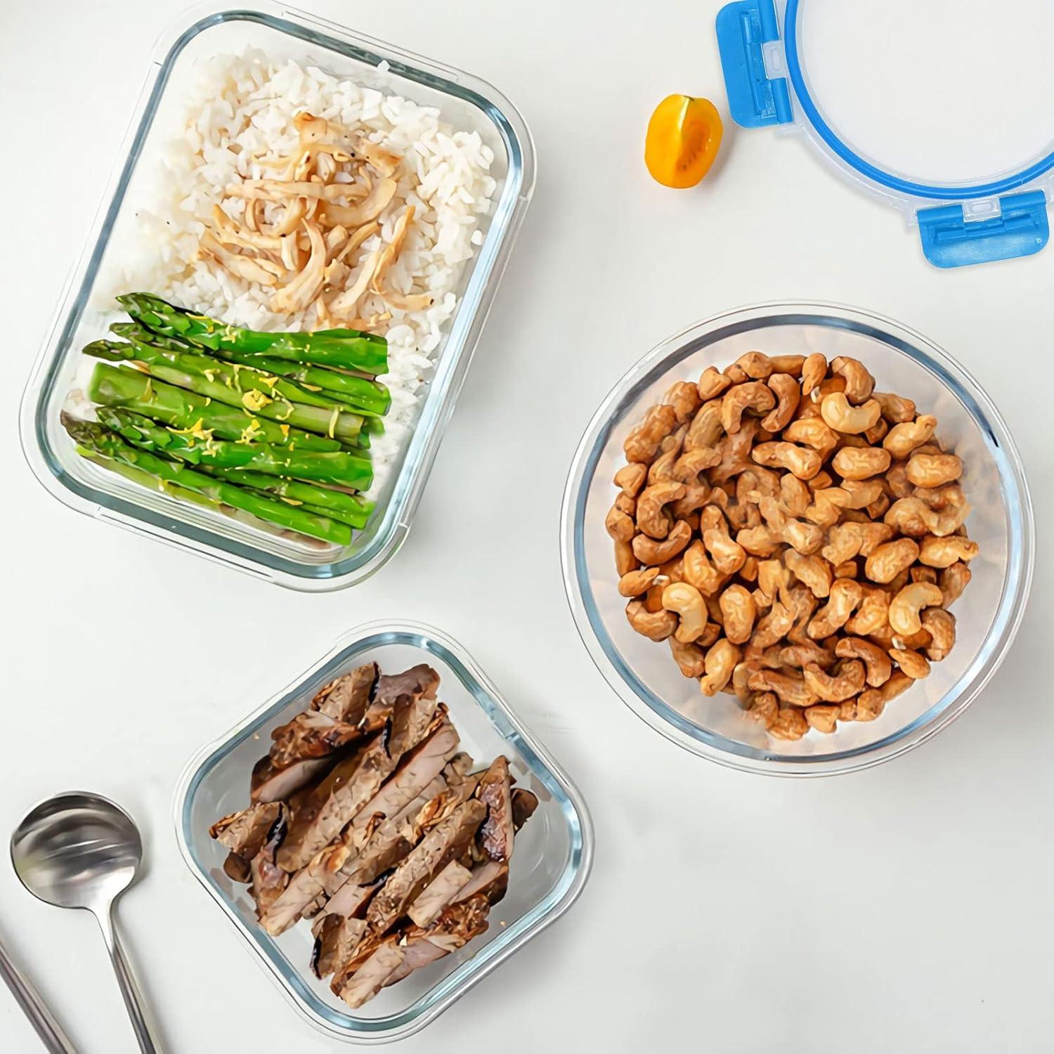 Set de 30 Contenedores de Vidrio KOMUEE con Tapas Herméticas