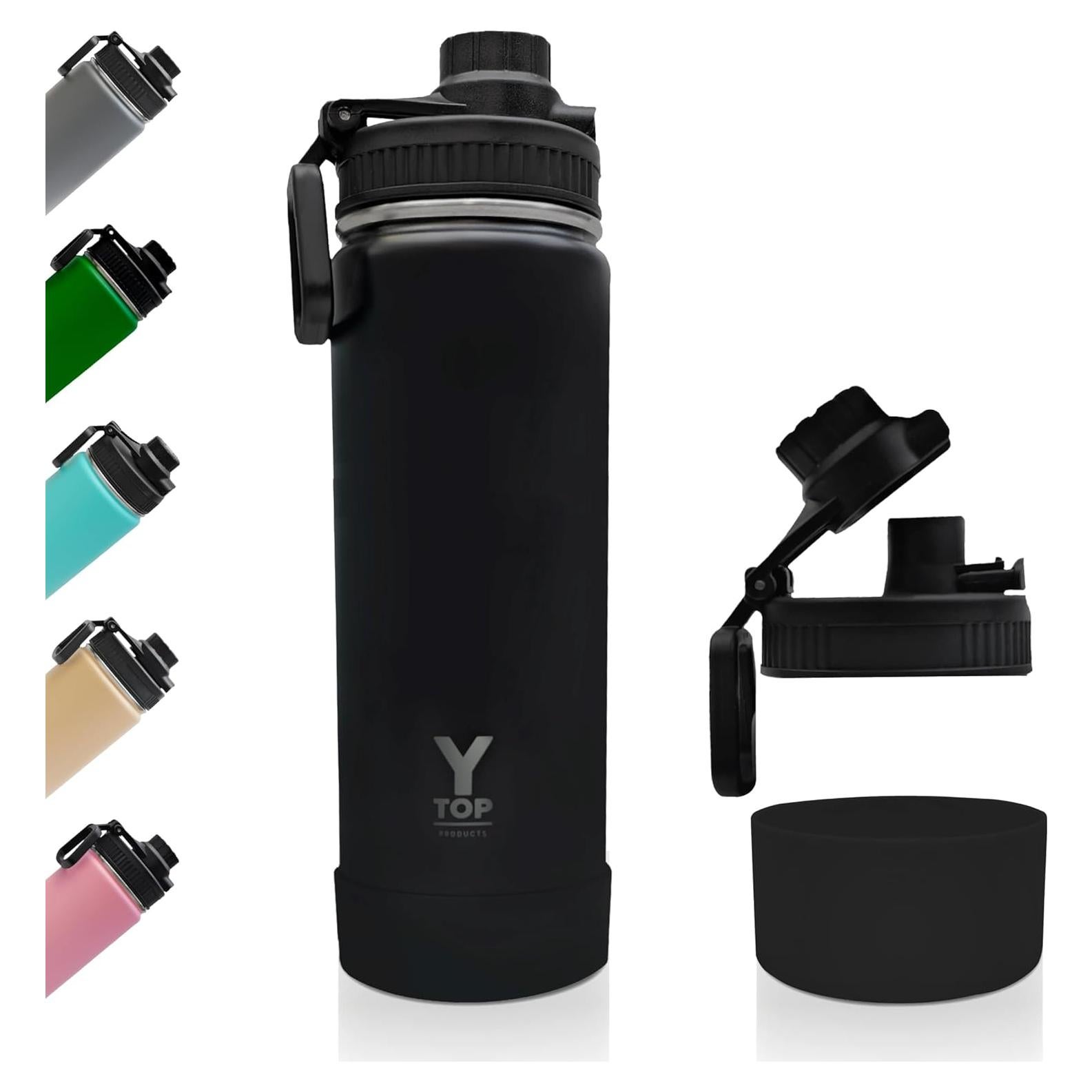 Botella de Agua Aislada Y TOP 532 ml Acero Inoxidable Negra