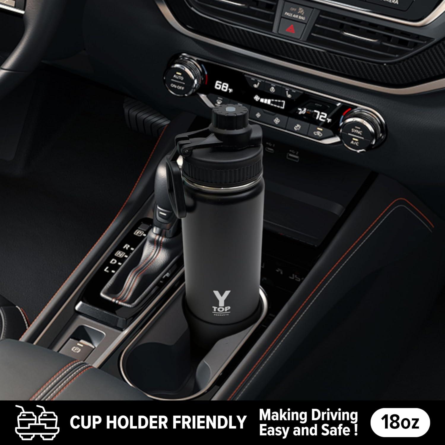 Botella de Agua Aislada Y TOP 532 ml Acero Inoxidable Negra