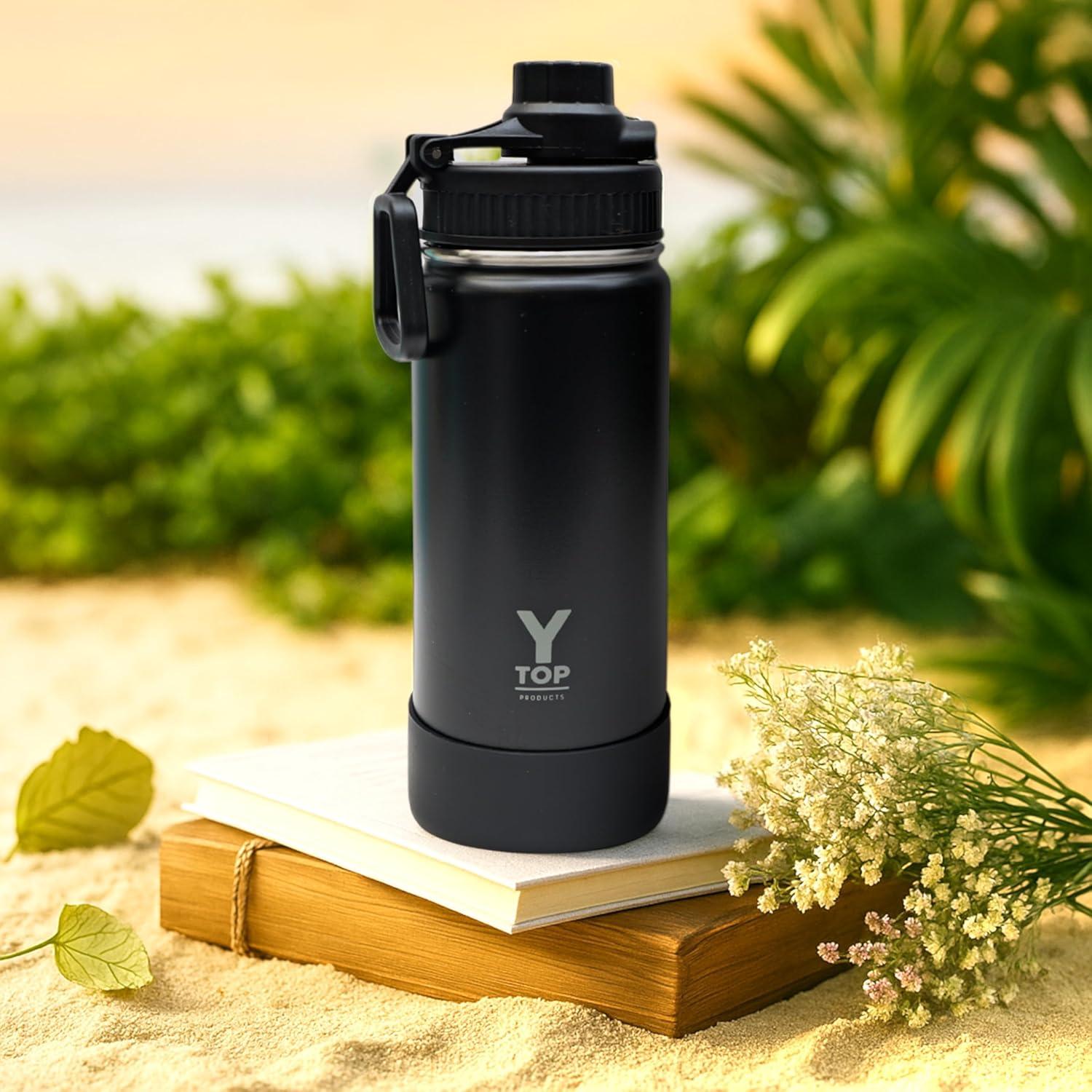 Botella de Agua Aislada Y TOP 532 ml Acero Inoxidable Negra