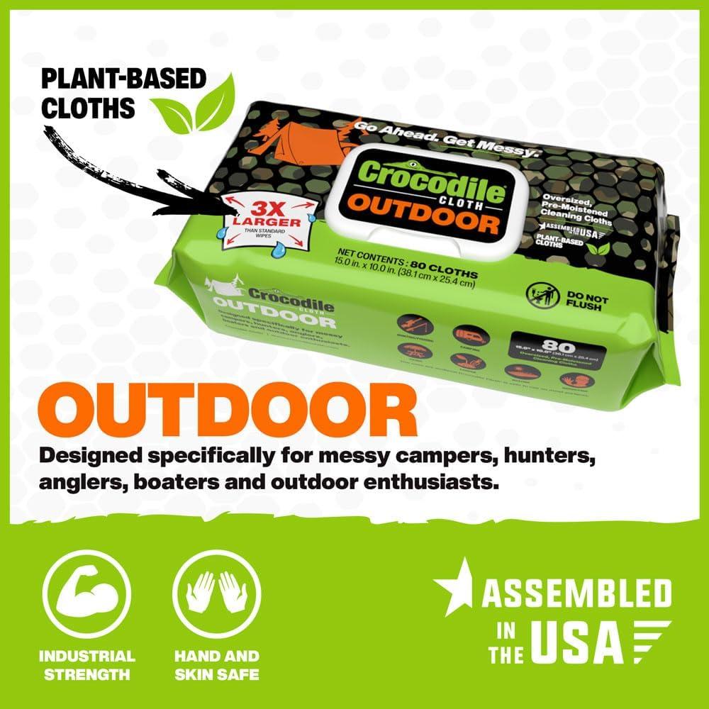 Toallitas de Limpieza para Exteriores Crocodile Cloth - 80 Unidades