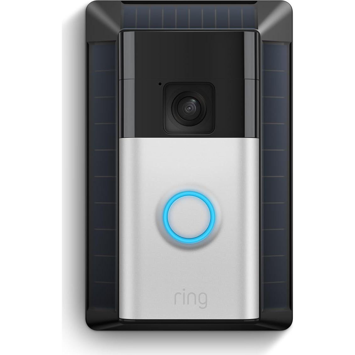 Ring Battery Doorbell, Solar, Head-to-Toe Video, Live View with Two-Way Talk, and Motion Detection & Alerts (2024 release), Satin Nickel