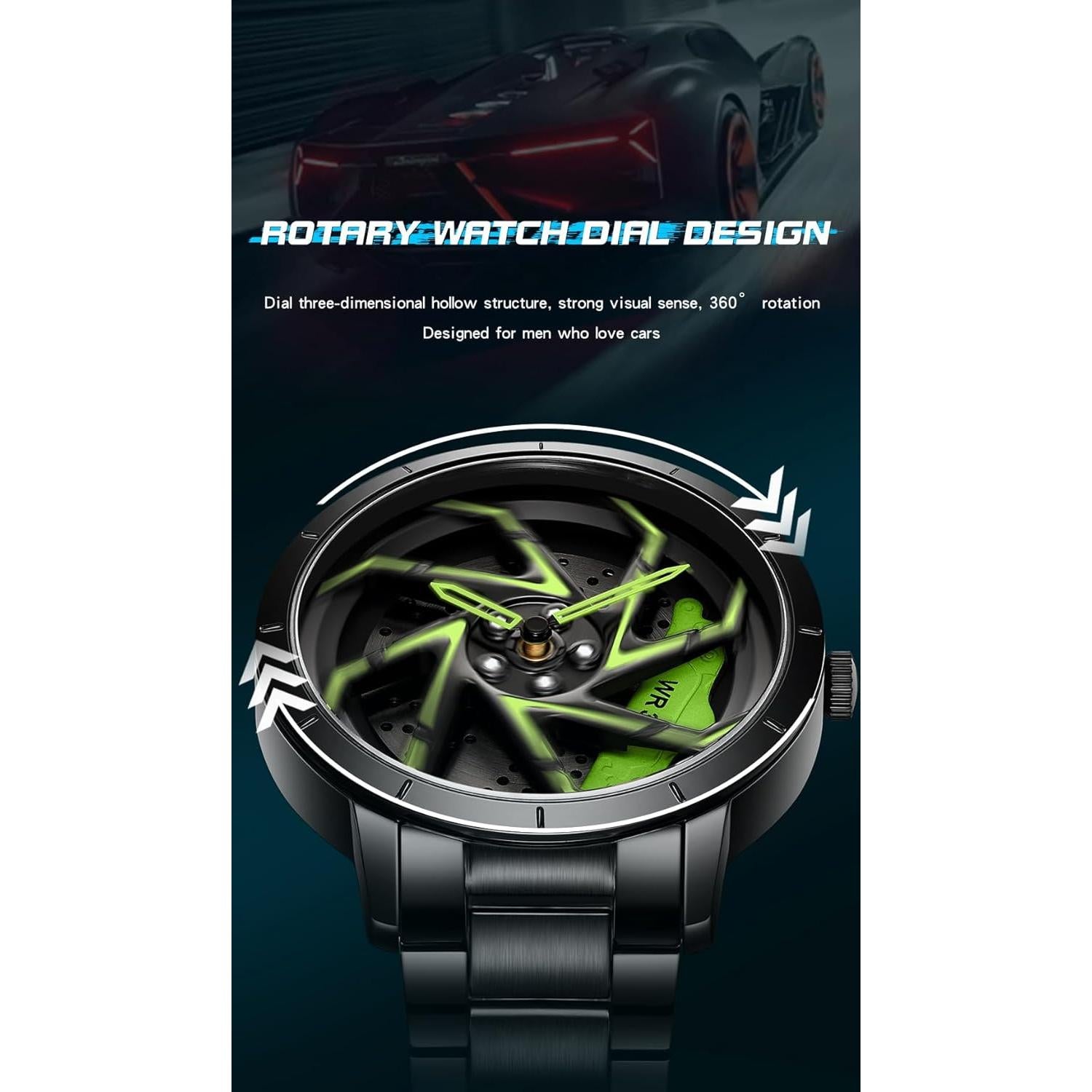 Reloj FANMIS Racing Masculino 3D Acero Inoxidable Impermeable