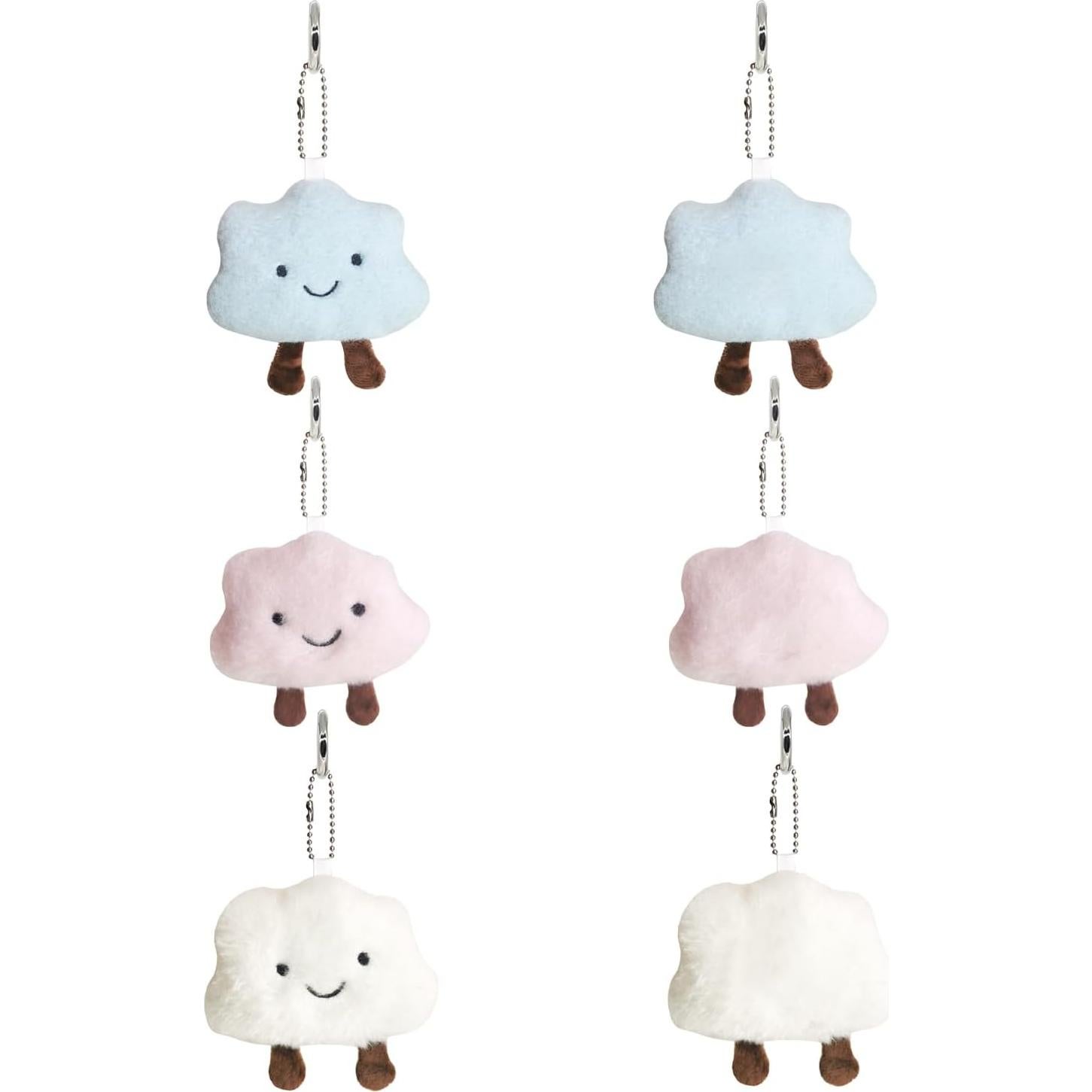Paquete de 3 llaveros de nubes de felpa para mujeres