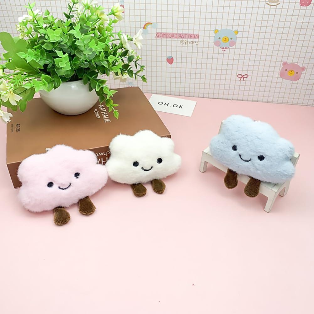 Paquete de 3 llaveros de nubes de felpa para mujeres