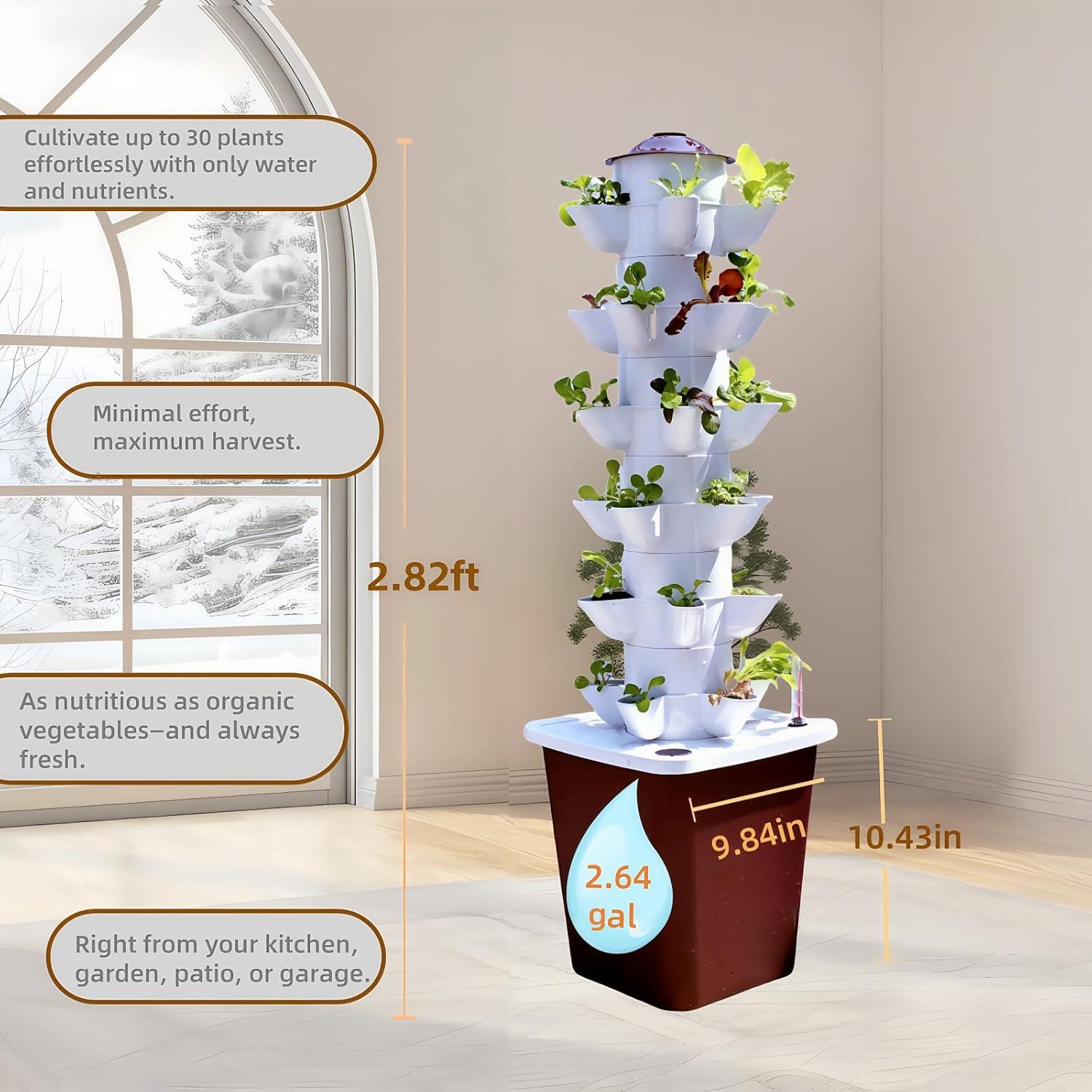 Kit de Cultivo Hidropónico Vertical LnzyGarden 30 Plantas