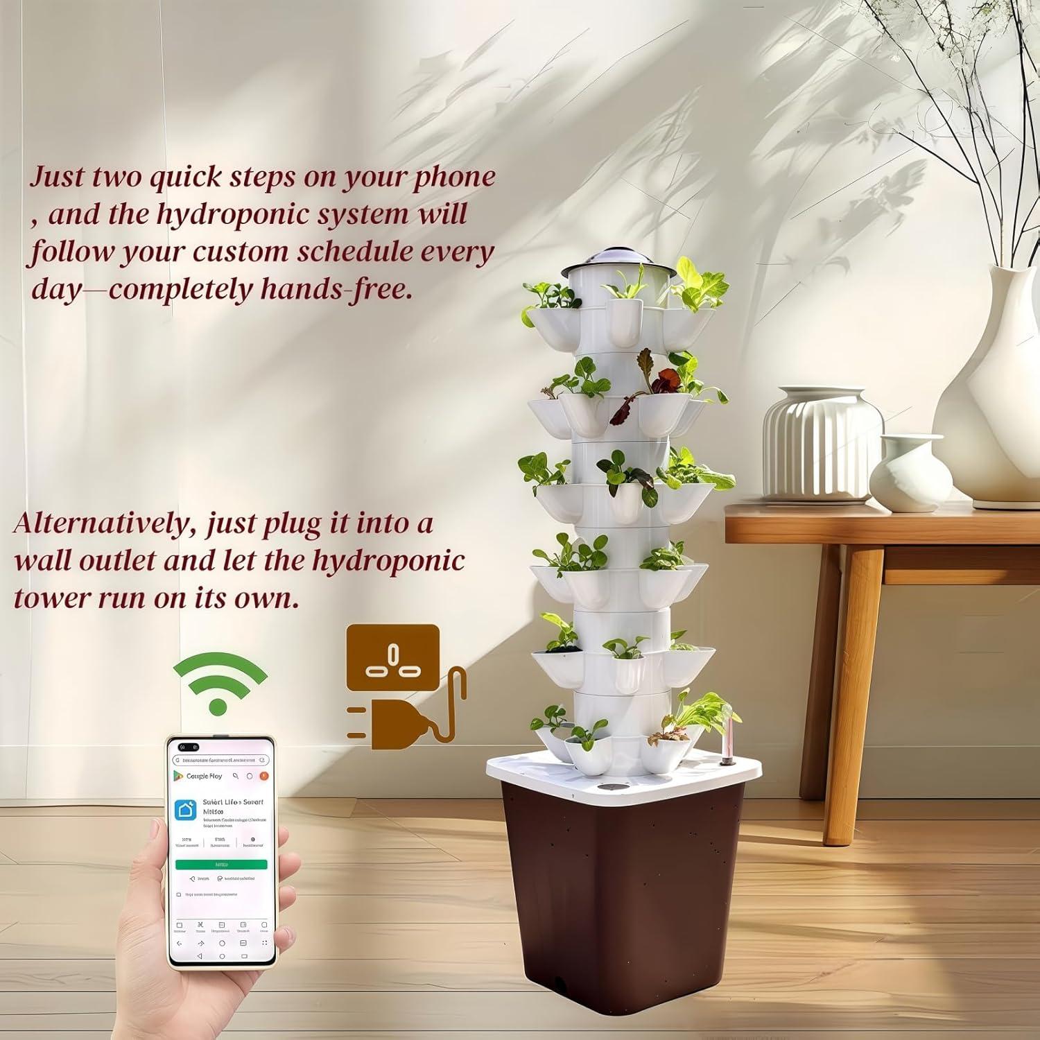 Kit de Cultivo Hidropónico Vertical LnzyGarden 30 Plantas