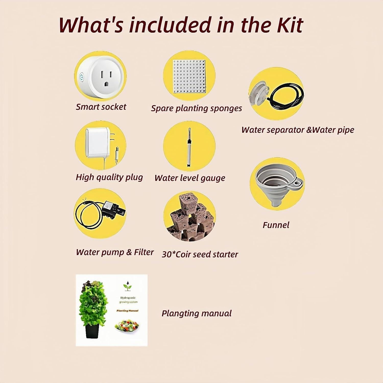 Kit de Cultivo Hidropónico Vertical LnzyGarden 30 Plantas