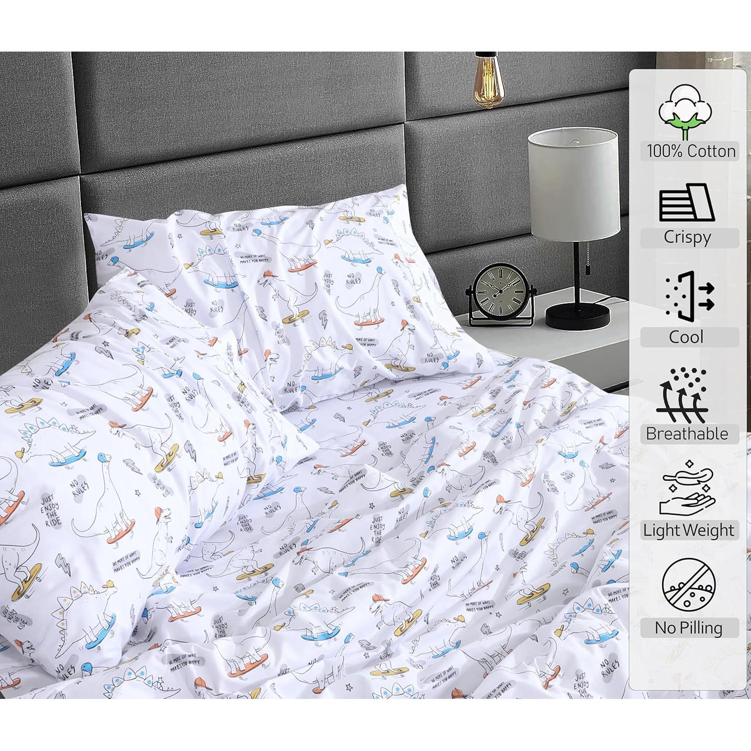 Sábanas 100% Algodón RUVANTI Completo Floral 4 Piezas