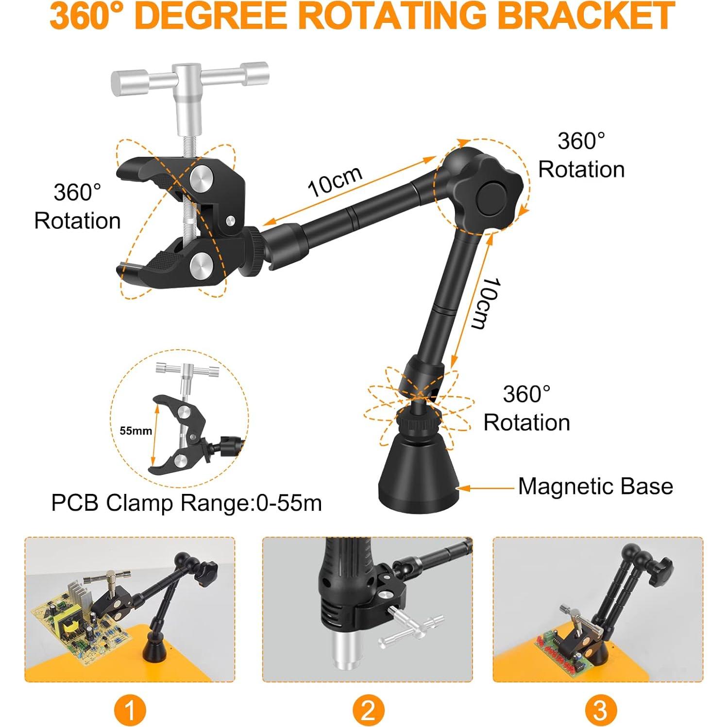 Estación de Soldadura Magnética NOEVSBIG con Lámpara LED 3X
