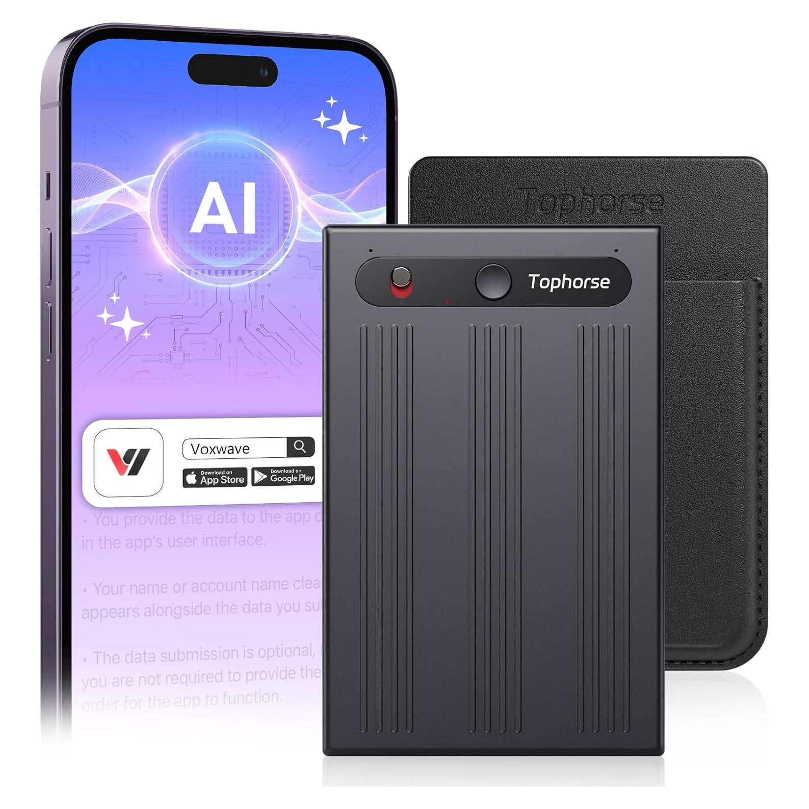 Grabadora de Voz AI Tophorse NOTE-1, 64GB, Transcripción en 101 Idiomas