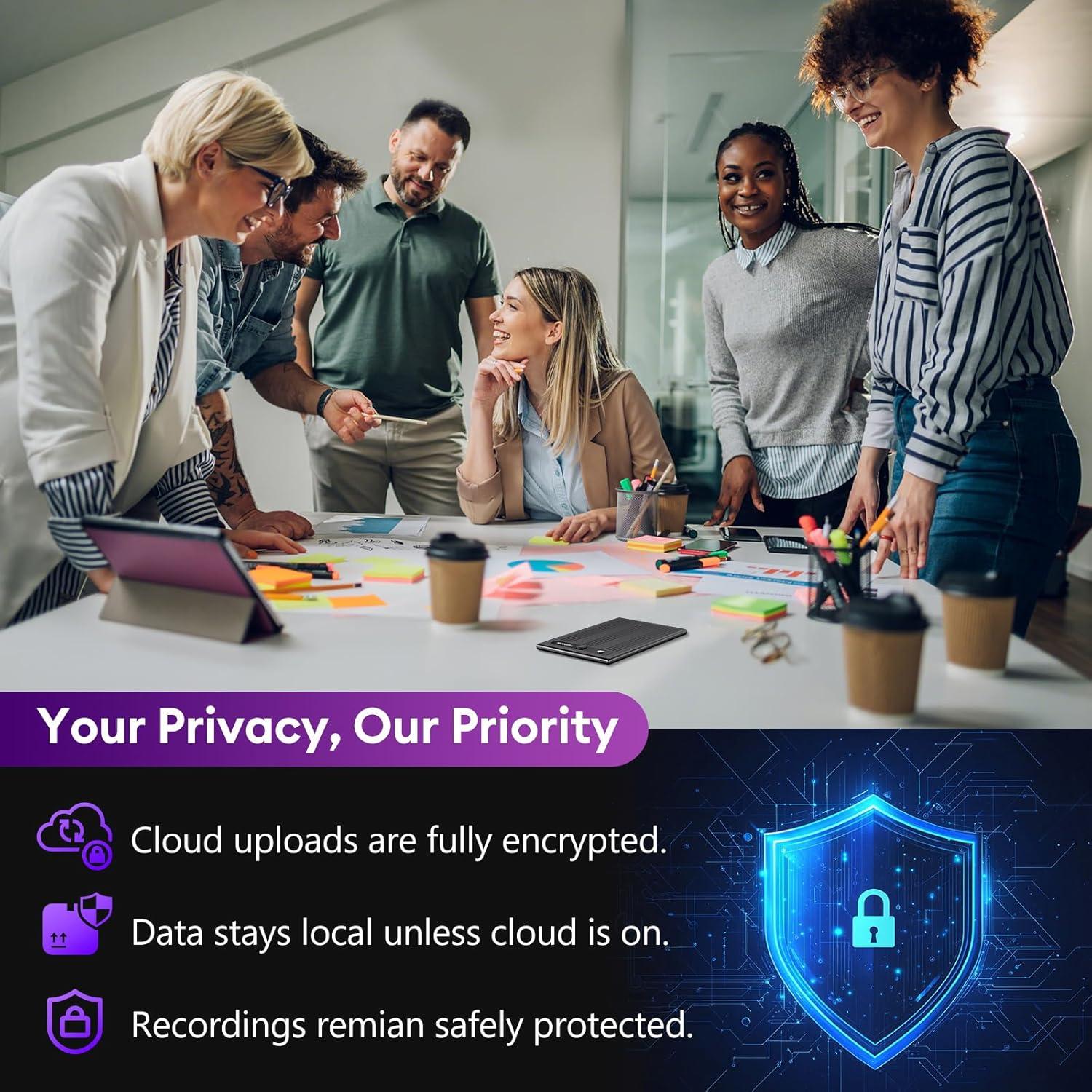 Grabadora de Voz AI Tophorse NOTE-1, 64GB, Transcripción en 101 Idiomas