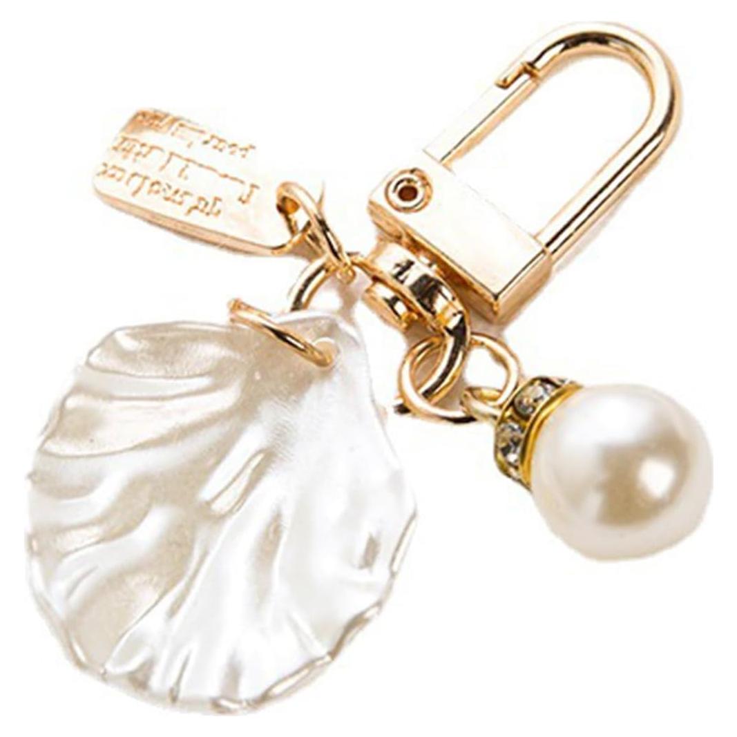 Llavero de Concha de Perla Acero Inoxidable para Mujeres