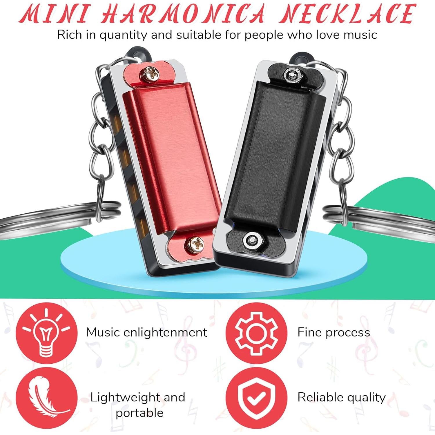 Ecally 32 Piezas Mini Armónica Llavero Musical para Niños y Adultos