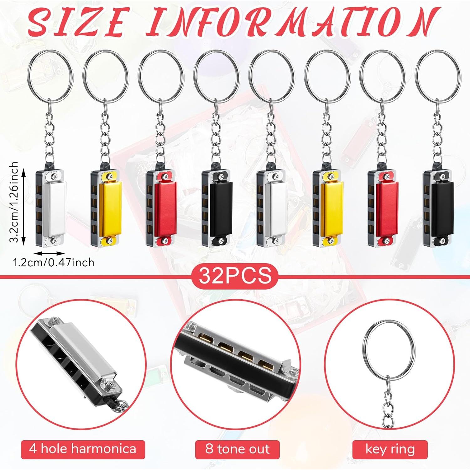 Ecally 32 Piezas Mini Armónica Llavero Musical para Niños y Adultos