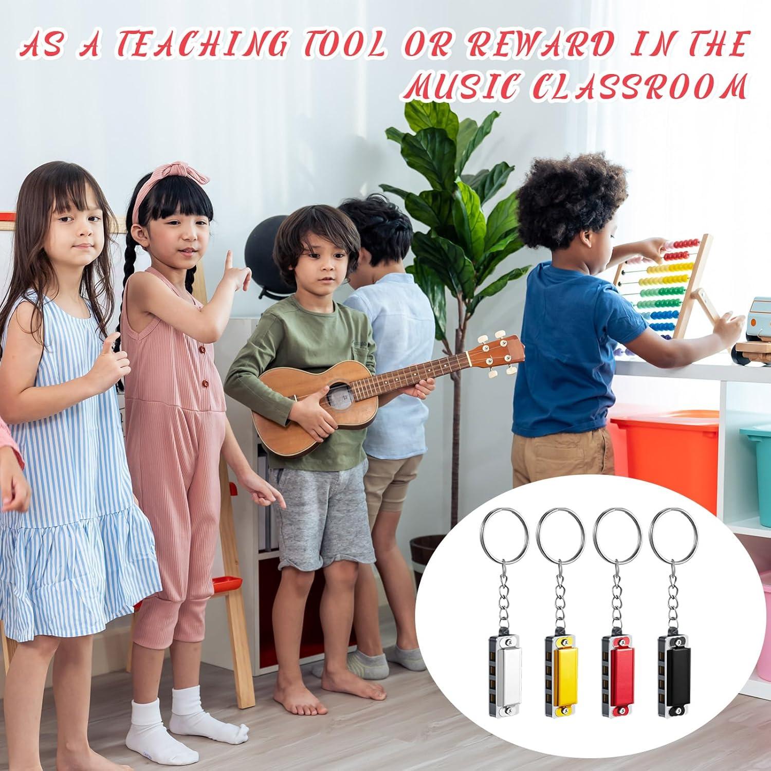 Ecally 32 Piezas Mini Armónica Llavero Musical para Niños y Adultos