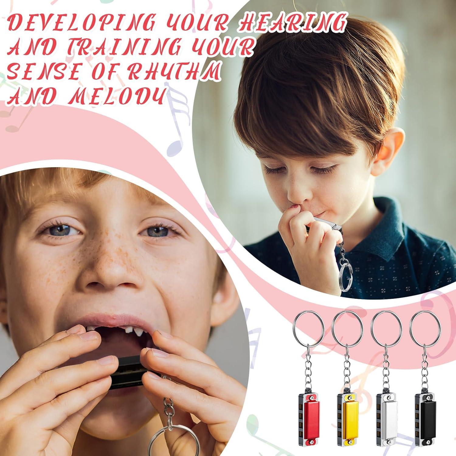 Ecally 32 Piezas Mini Armónica Llavero Musical para Niños y Adultos