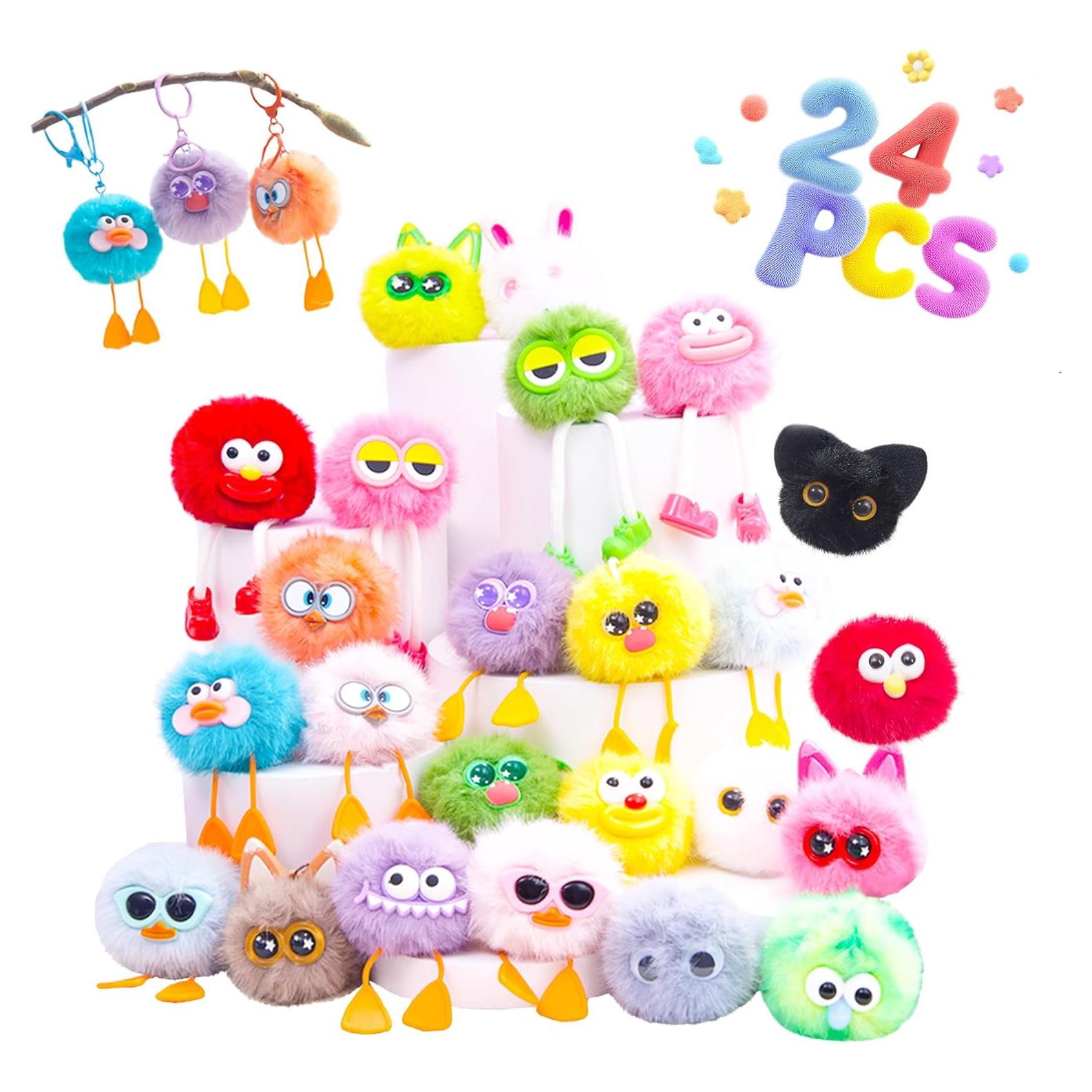 24 Llaveros de Peluche OMyFav para Niños - Regalos de Cumpleaños