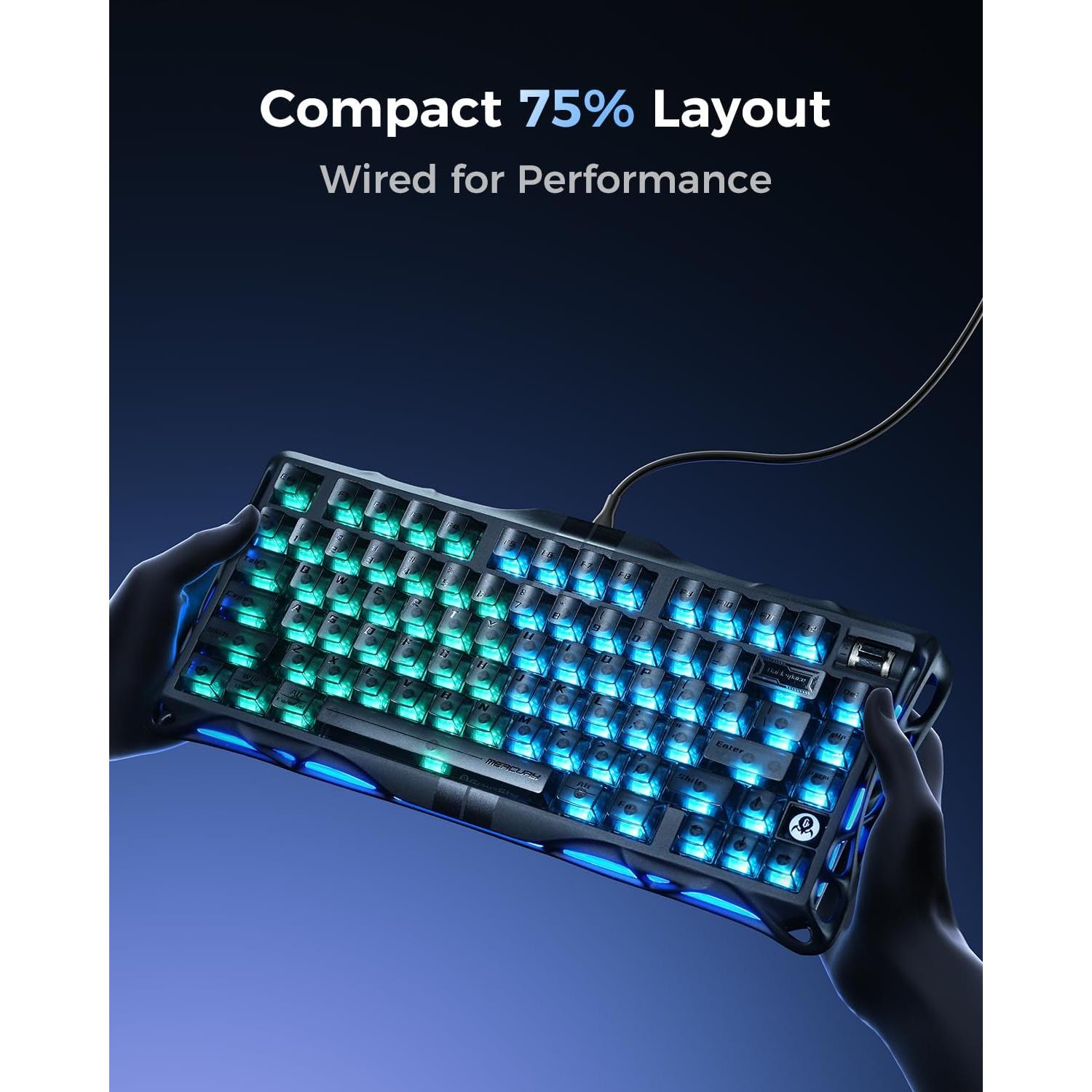 Teclado Gaming GravaStar Mercury V75, Interruptores Magnéticos, RGB