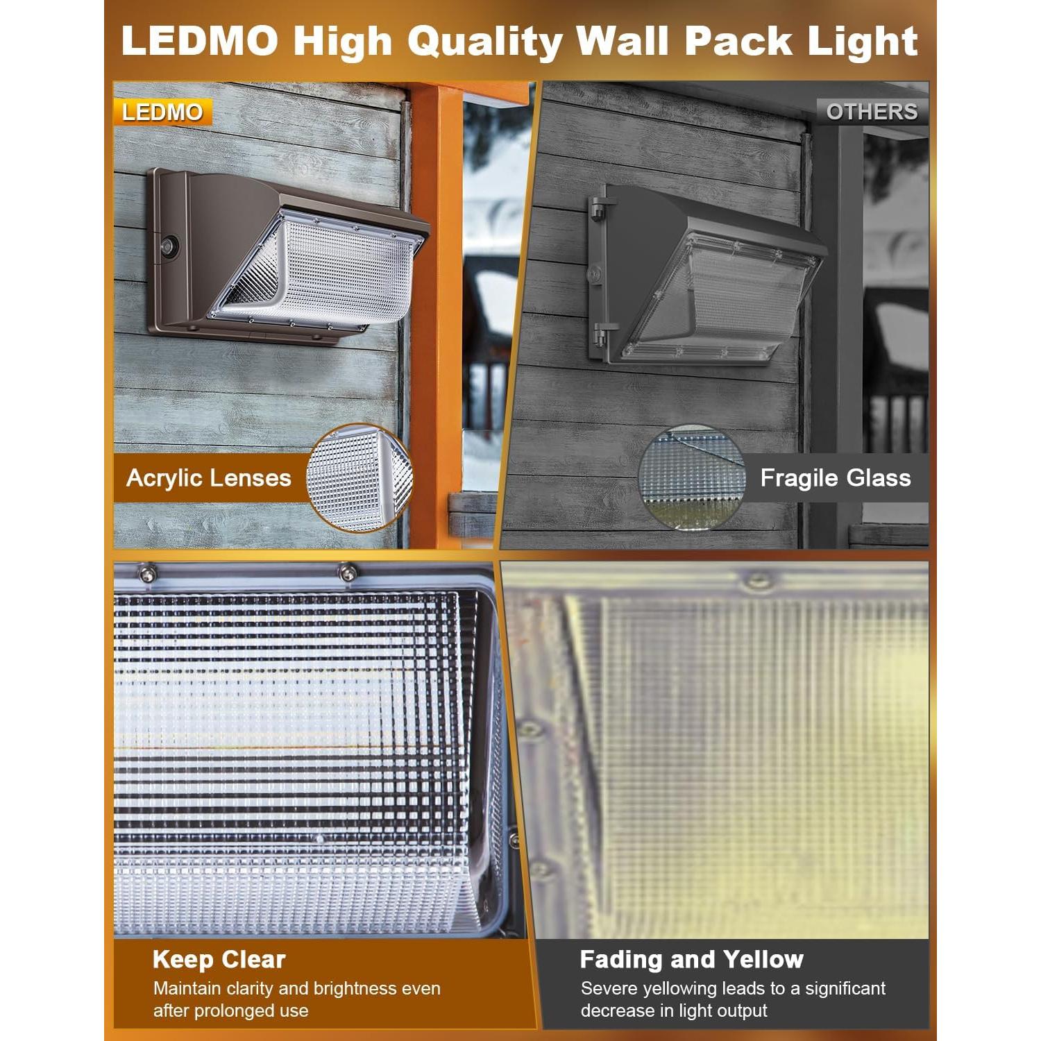 Luz de Pared LED 120W LEDMO con Fotocélula - 4 Paquete