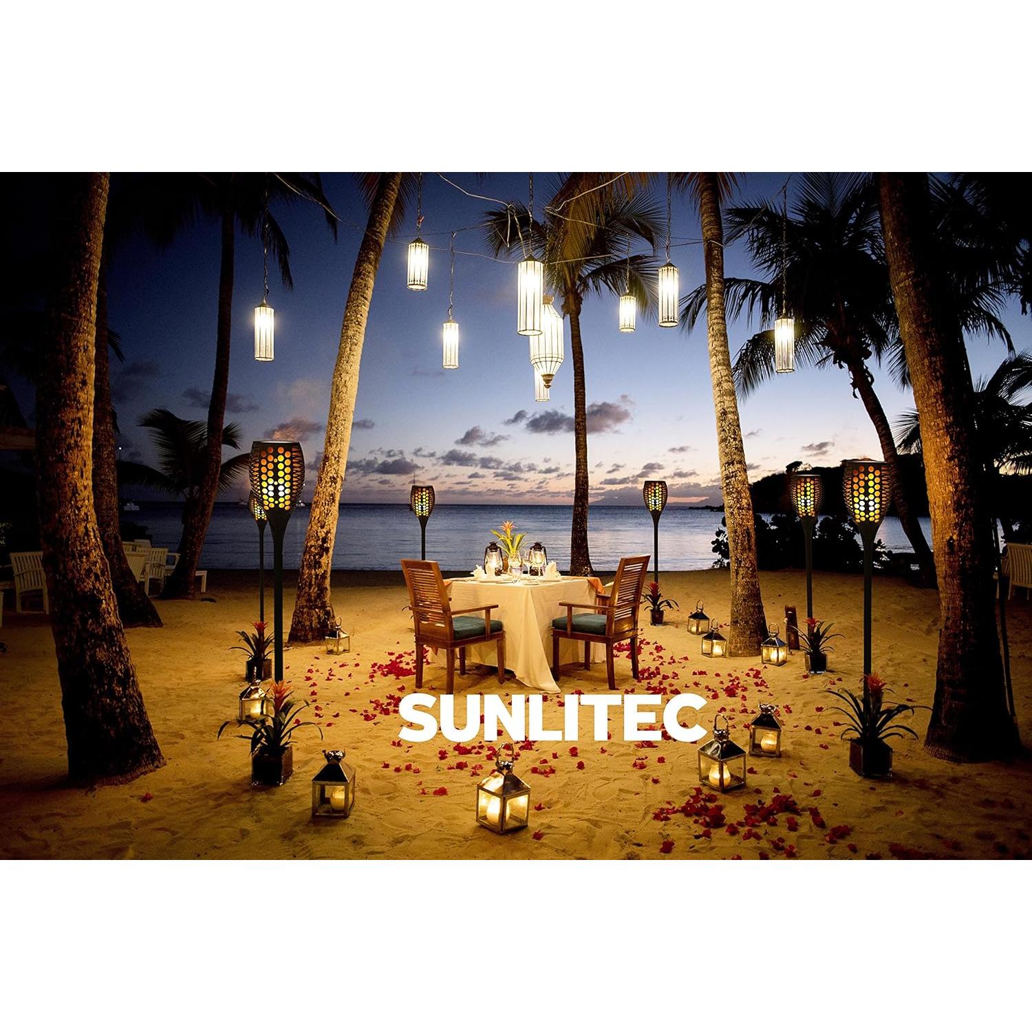 Luces Solares de Antorchas LED Sunlitec - Paquete de 2, Impermeables