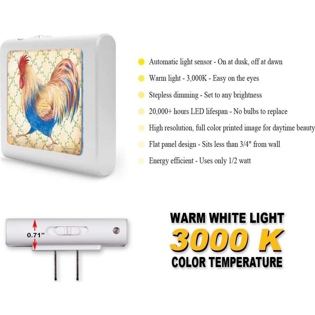 Luz Nocturna LED Regulable Art Plates con Sensor Automático