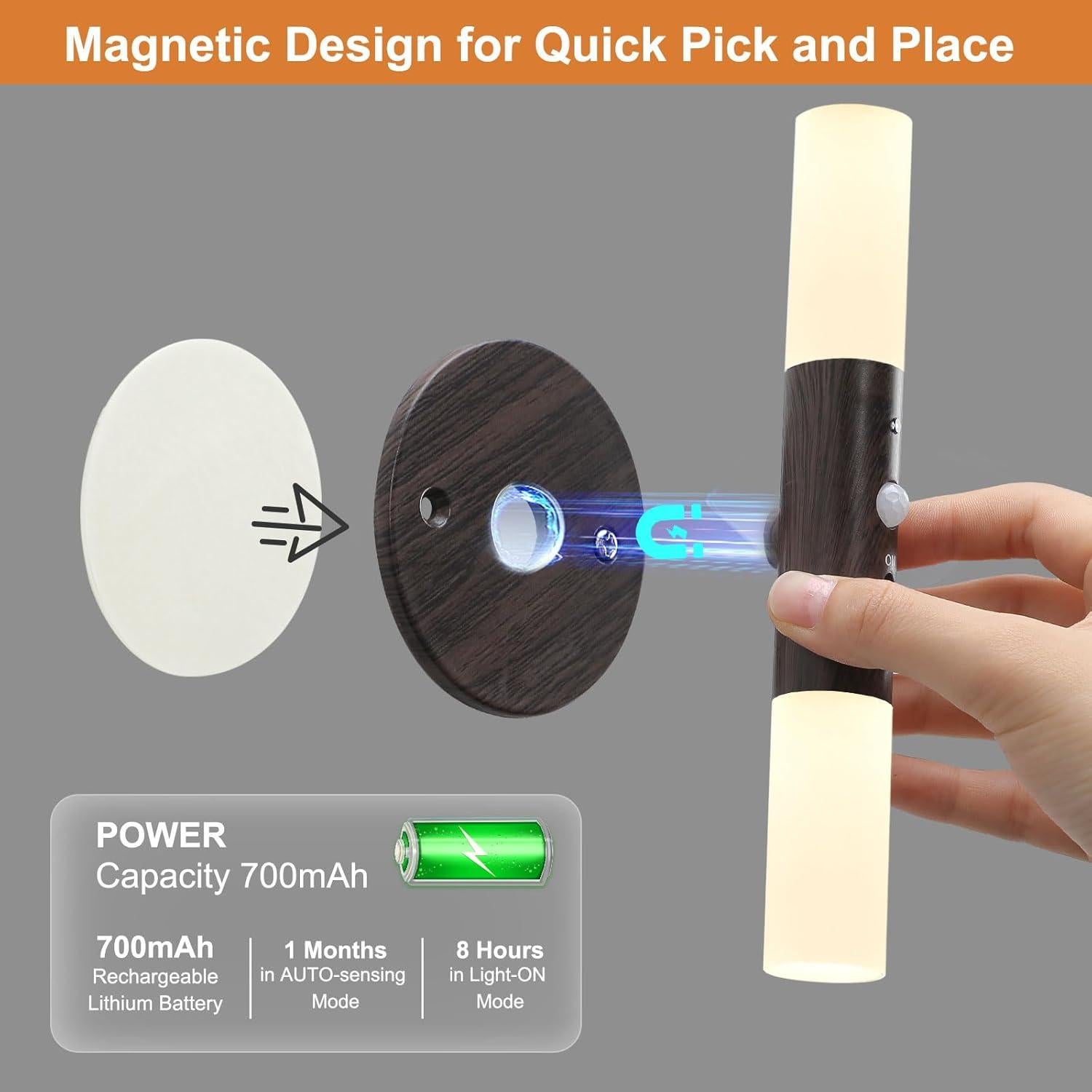 Aplique de Pared Recargable LIGHTESS con Sensor de Movimiento