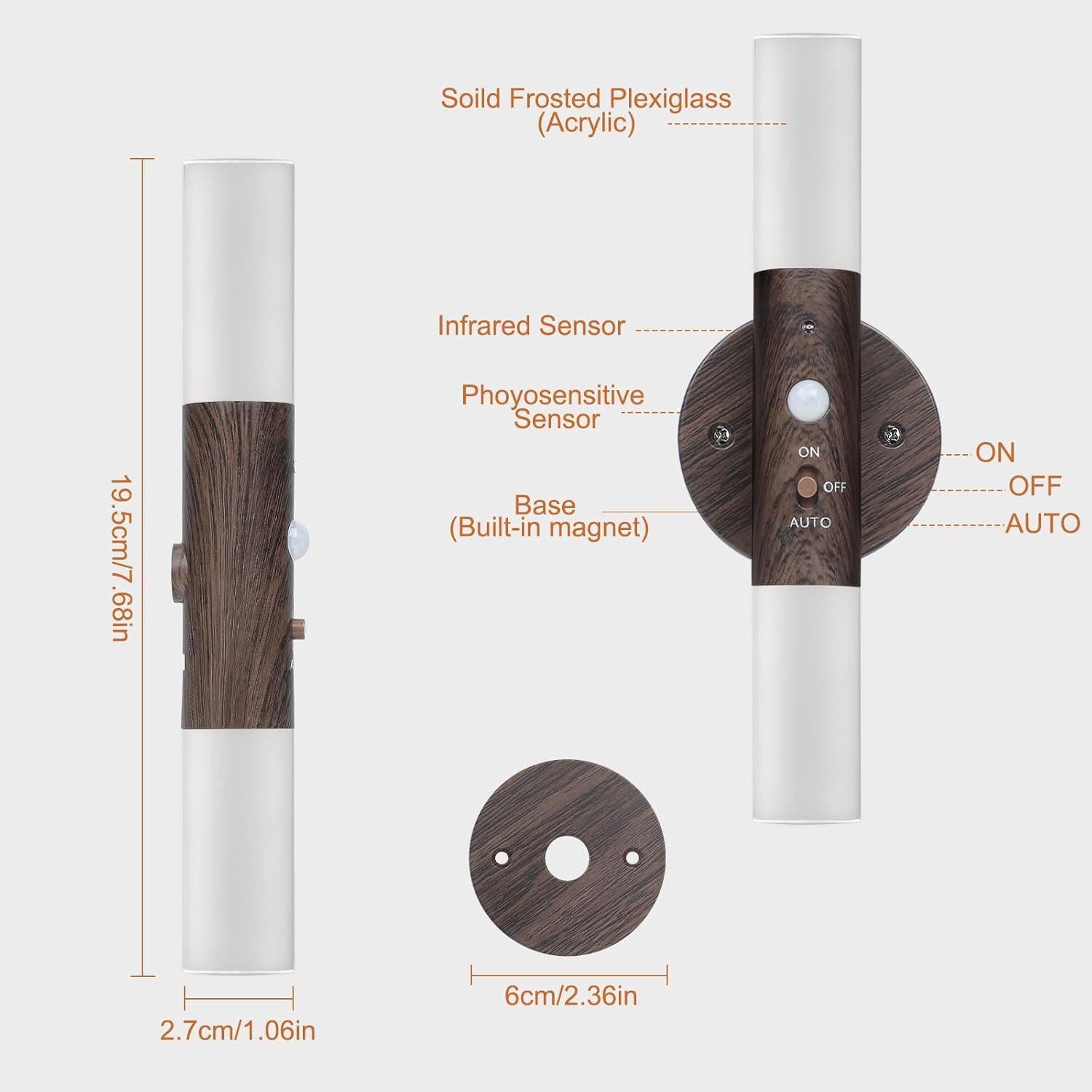 Aplique de Pared Recargable LIGHTESS con Sensor de Movimiento